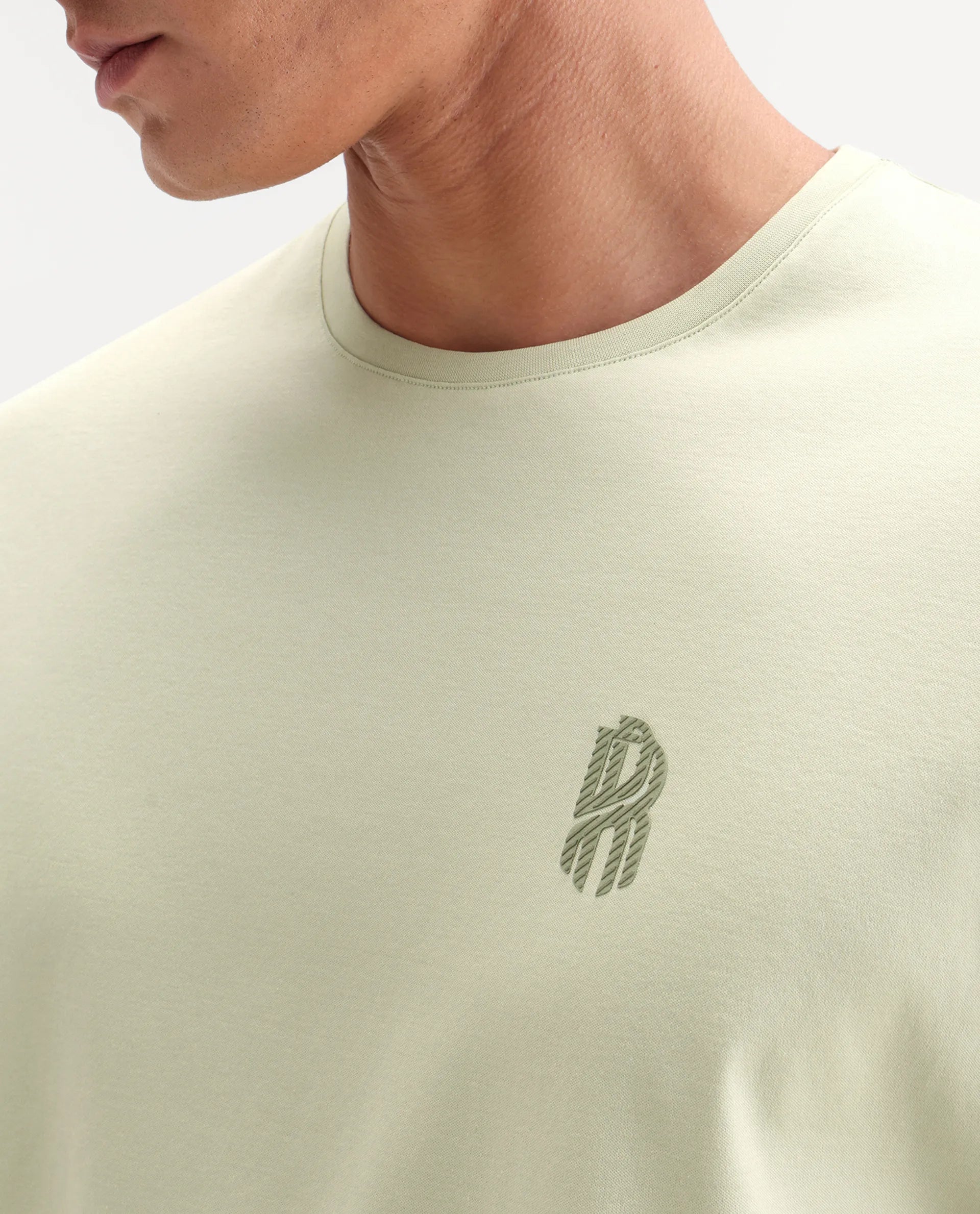 Rare Rabbit Men's Zenim Flouroscent Green Cotton Fabric Half Sleeve Crew Neck Regular Fit Plain T-Shirt