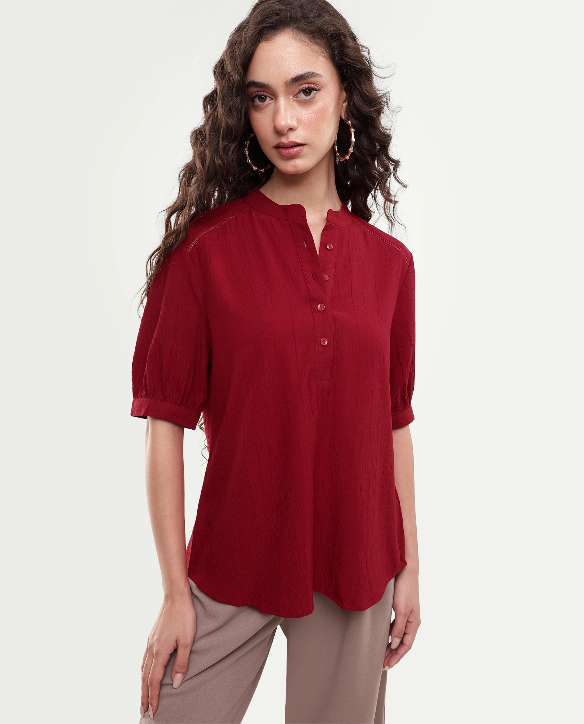 Rareism Women's Elane Red Ct Plain Top