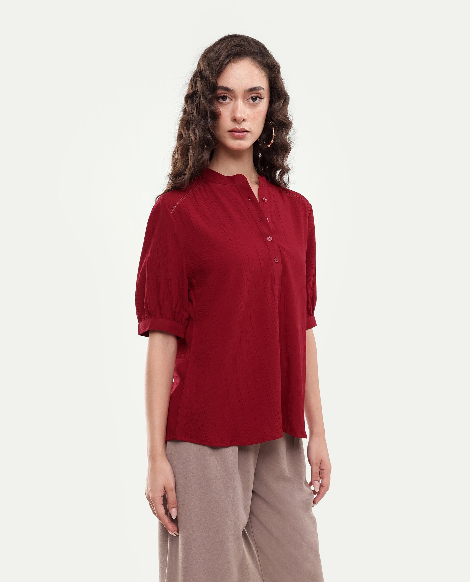 Rareism Women's Elane Red Ct Plain Top
