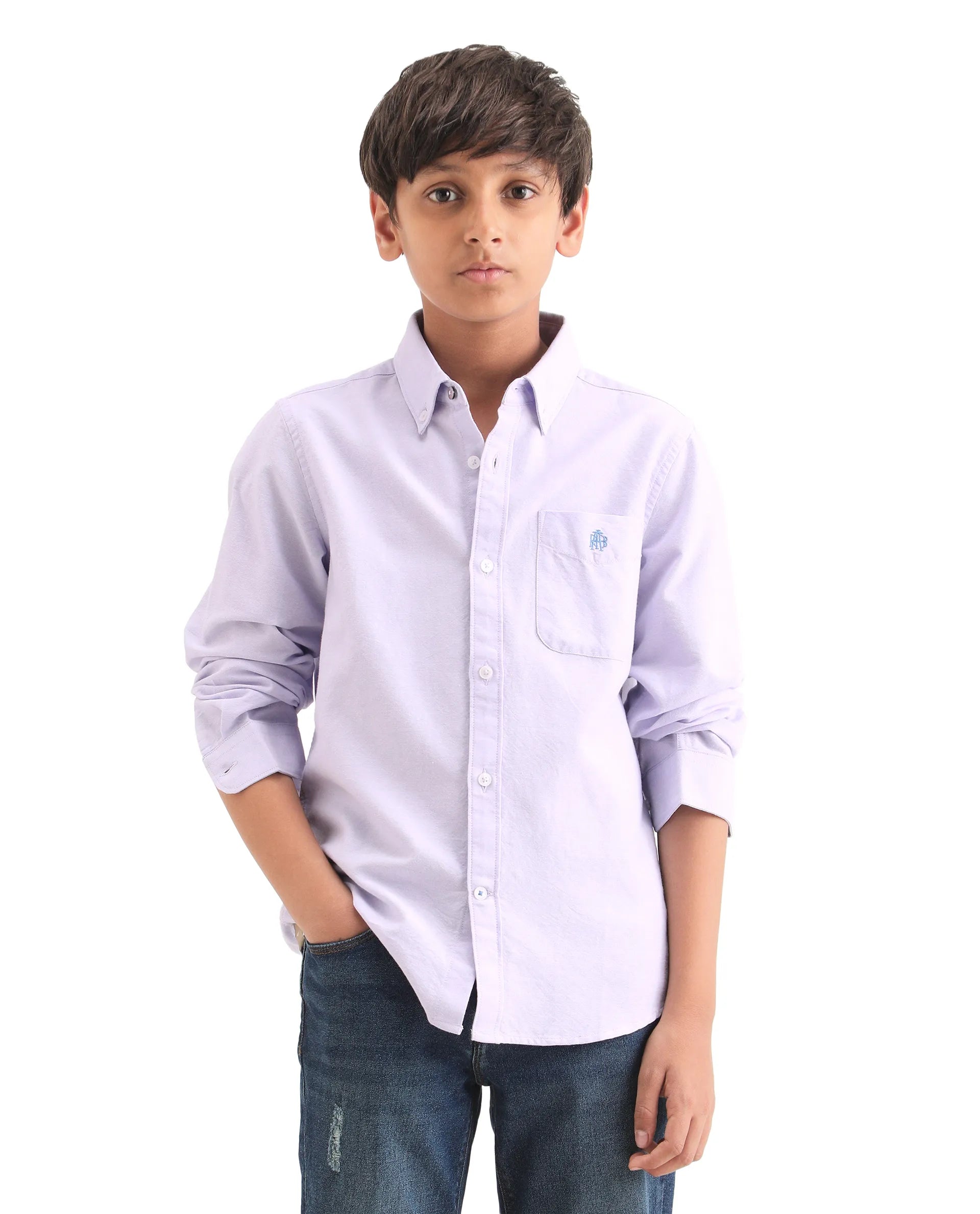 Rare Ones Kids Jac-26 Light Purple Cotton Button Closure Regular Fit Shirt