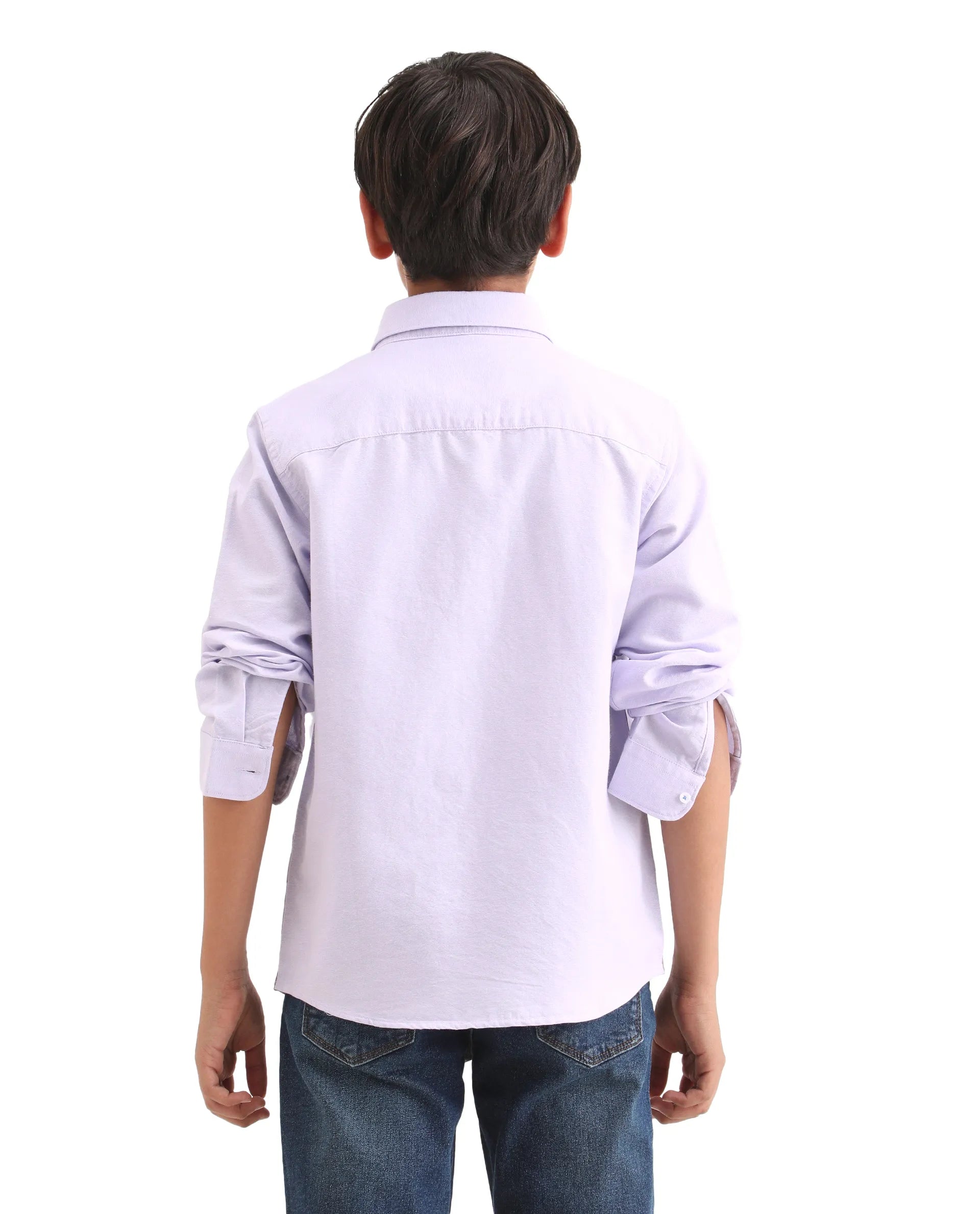 Rare Ones Kids Jac-26 Light Purple Cotton Button Closure Regular Fit Shirt