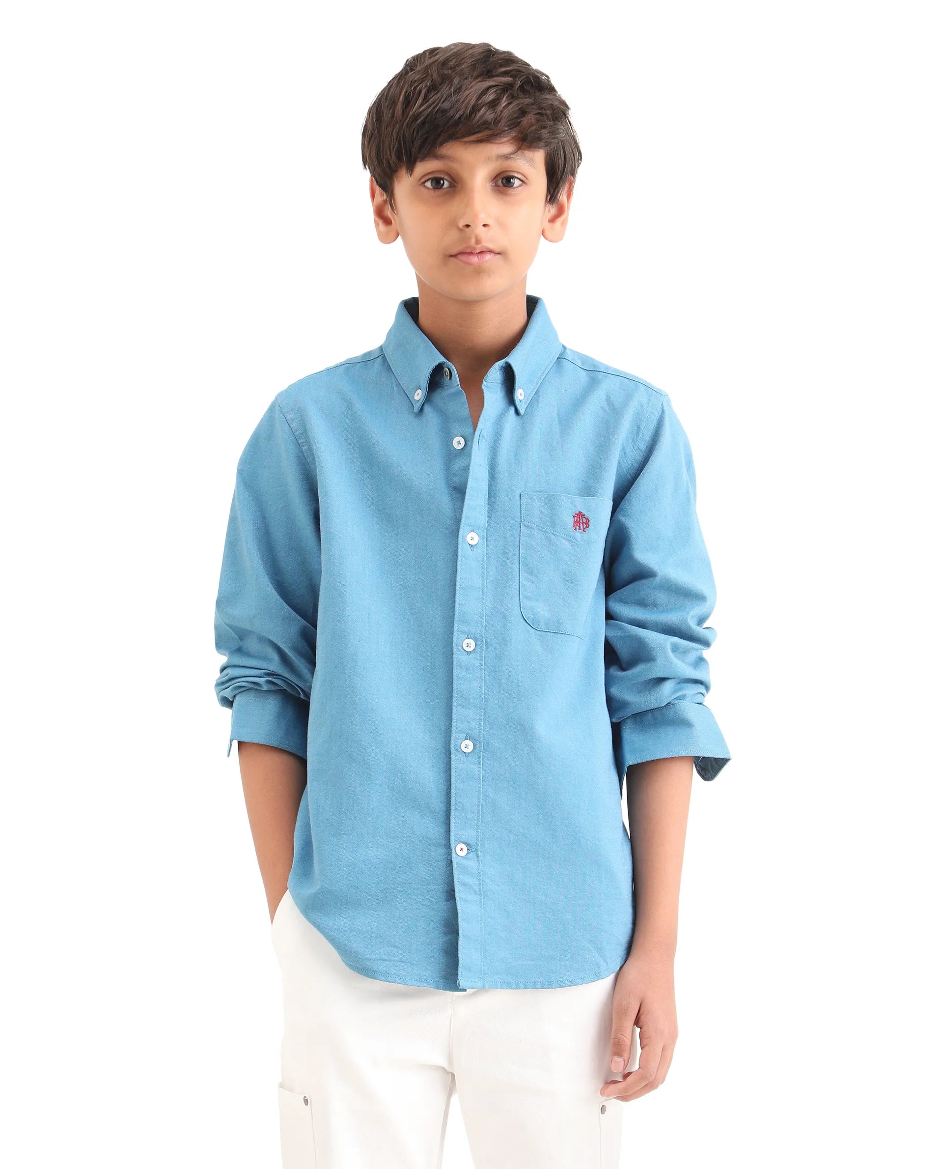 Rare Ones Kids Jac-26 Blue Cotton Button Closure Regular Fit Shirt