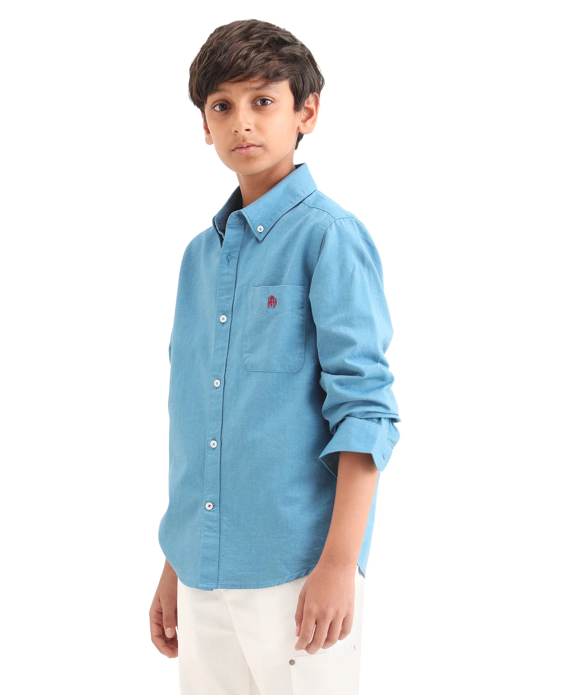 Rare Ones Kids Jac-26 Blue Cotton Button Closure Regular Fit Shirt
