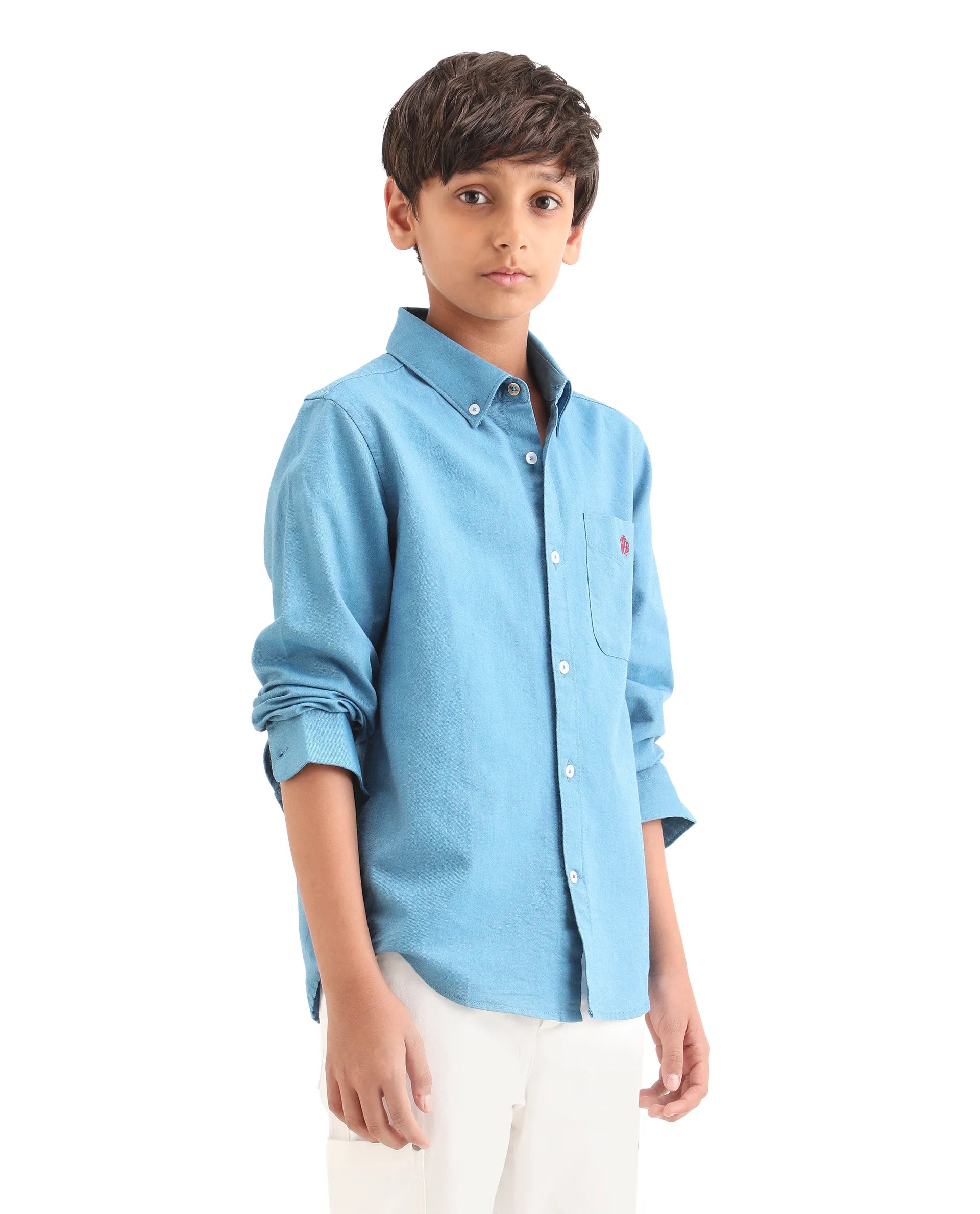 Rare Ones Kids Jac-26 Blue Cotton Button Closure Regular Fit Shirt