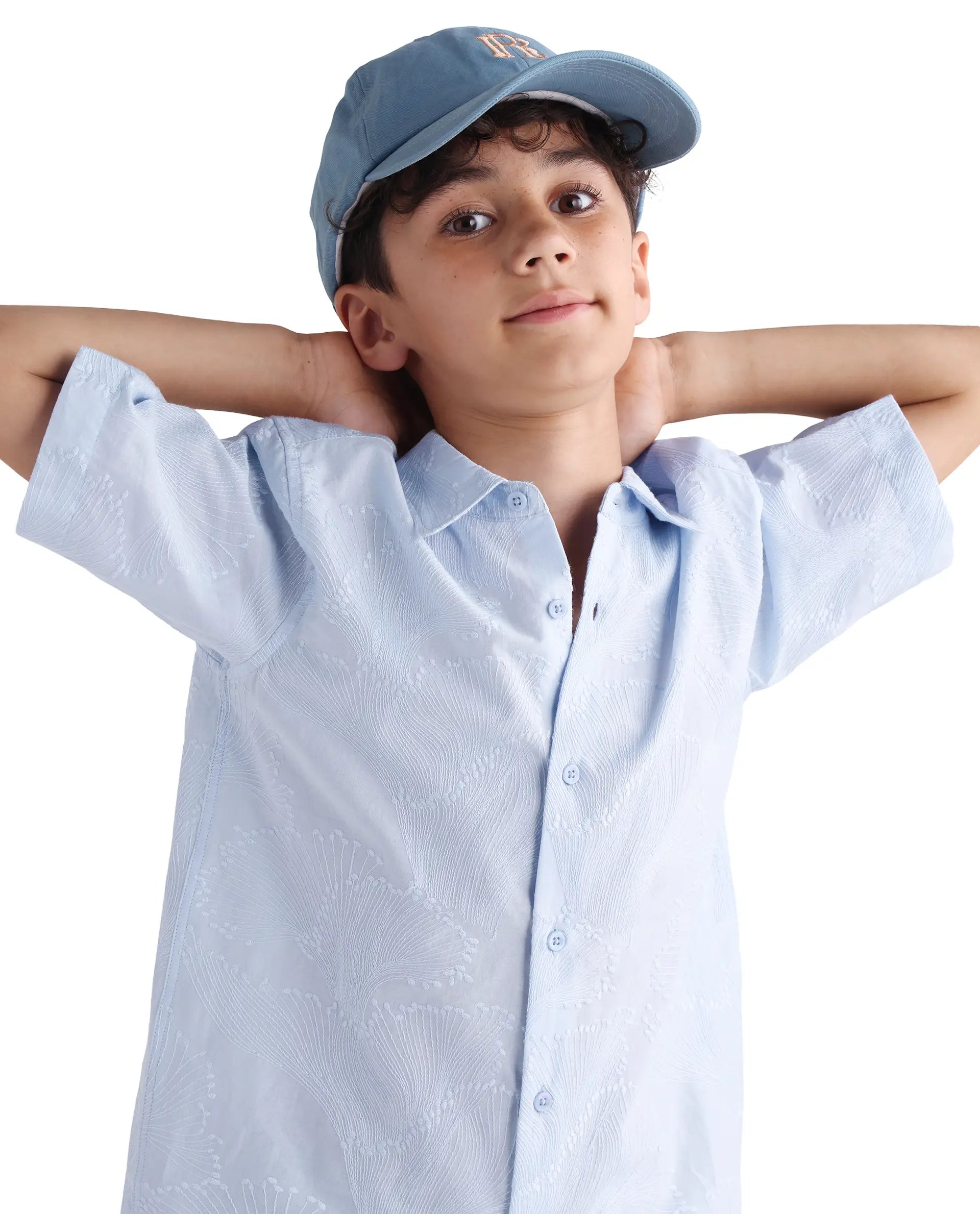 Rare Ones Kids Jaff-K Light Purple Cotton Button Closure Regular Fit Shirt