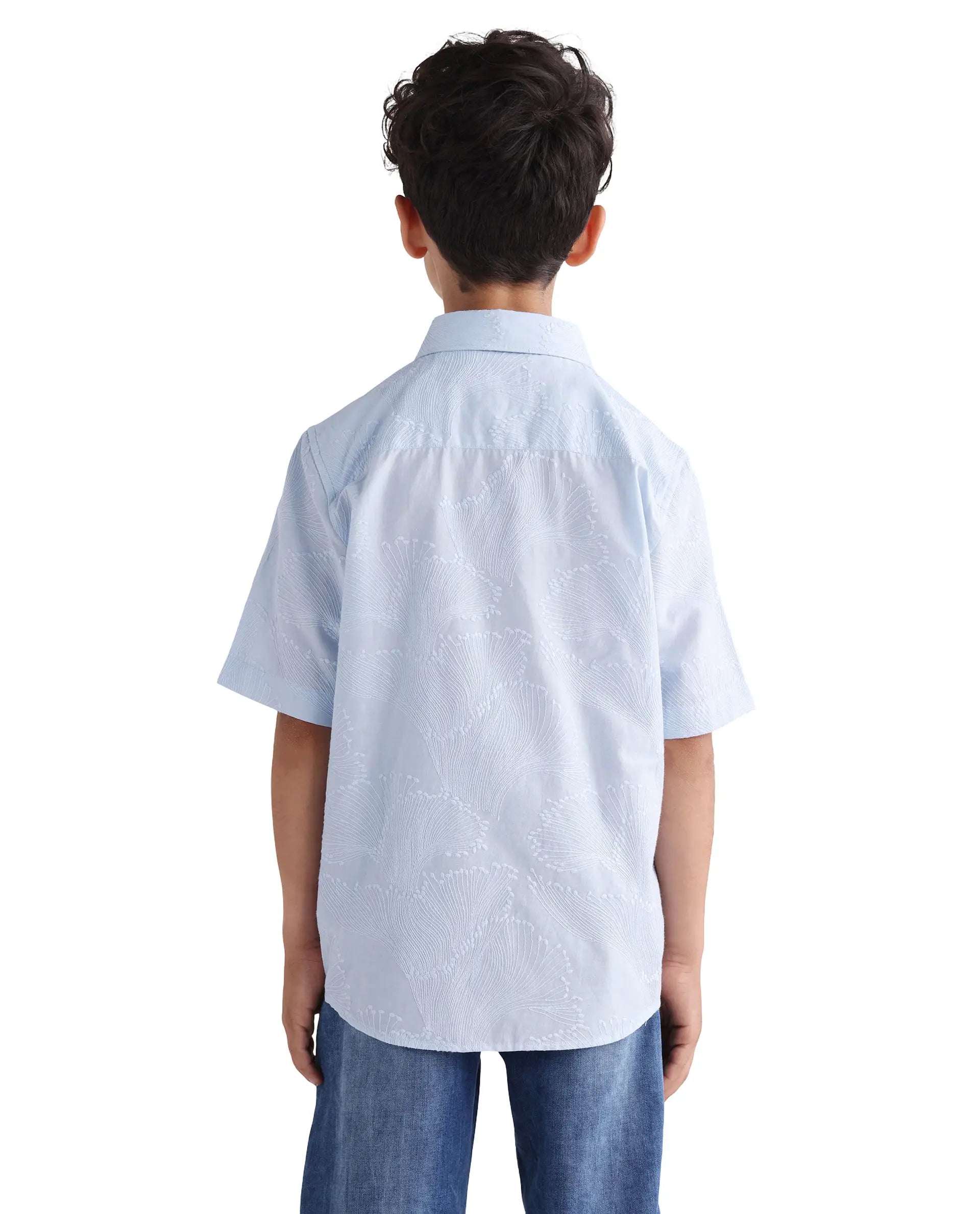Rare Ones Kids Jaff-K Light Purple Cotton Button Closure Regular Fit Shirt