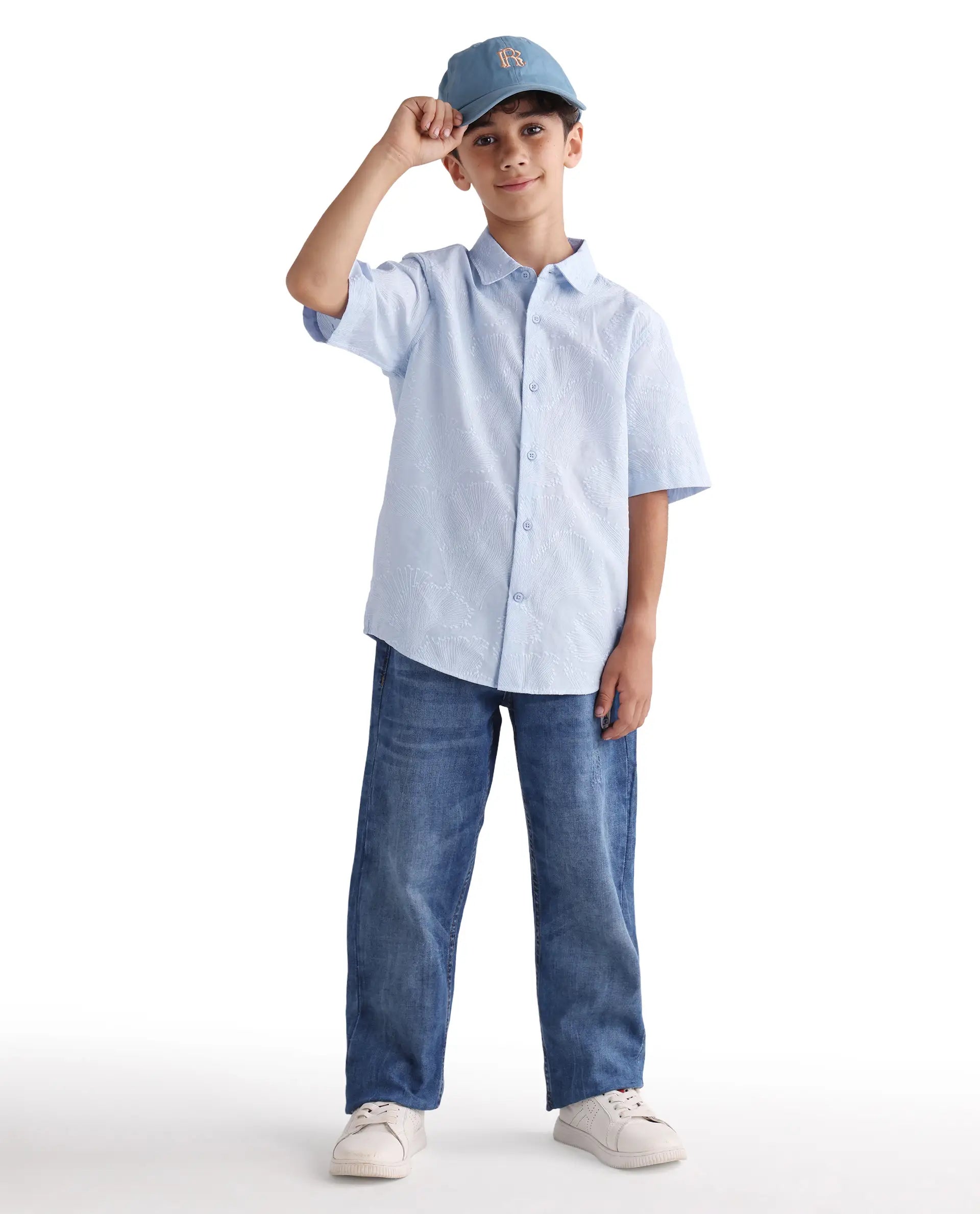 Rare Ones Kids Jaff-K Light Purple Cotton Button Closure Regular Fit Shirt