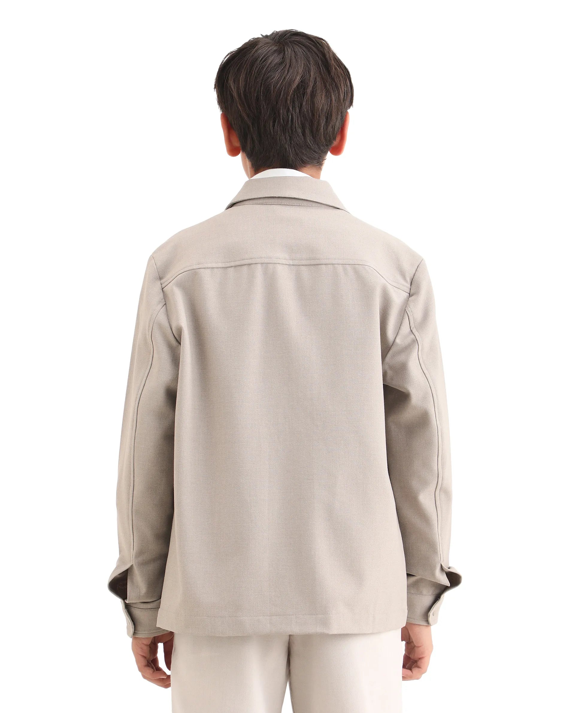 Rare Ones Kids Juan-K 26 Beige Polyester Blend Zipper Closure Regular Fit Shacket