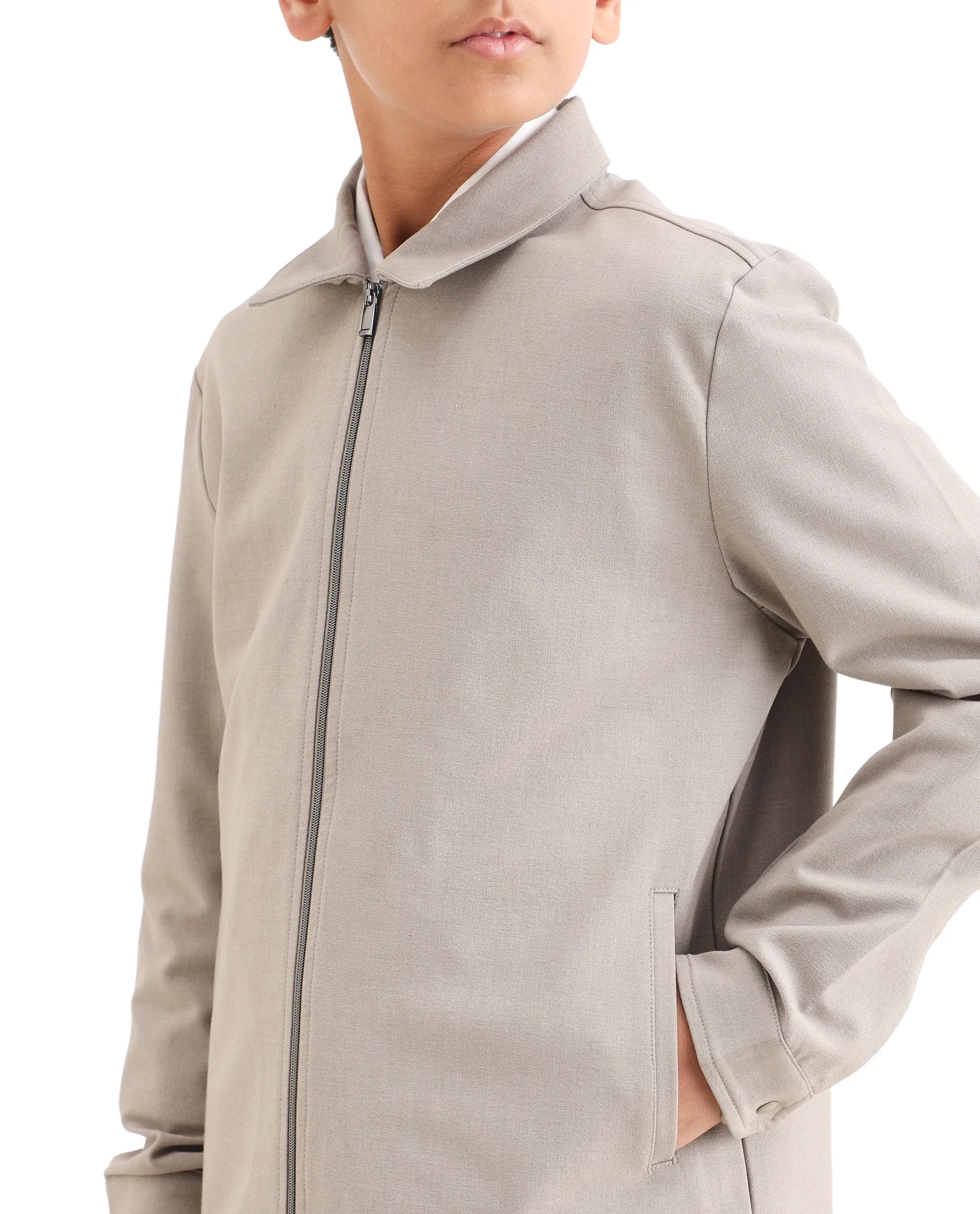 Rare Ones Kids Juan-K 26 Beige Polyester Blend Zipper Closure Regular Fit Shacket