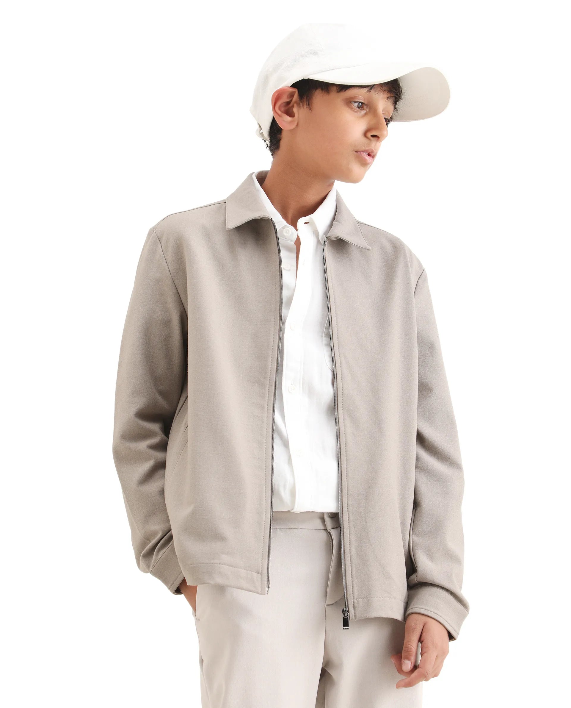 Rare Ones Kids Juan-K 26 Beige Polyester Blend Zipper Closure Regular Fit Shacket