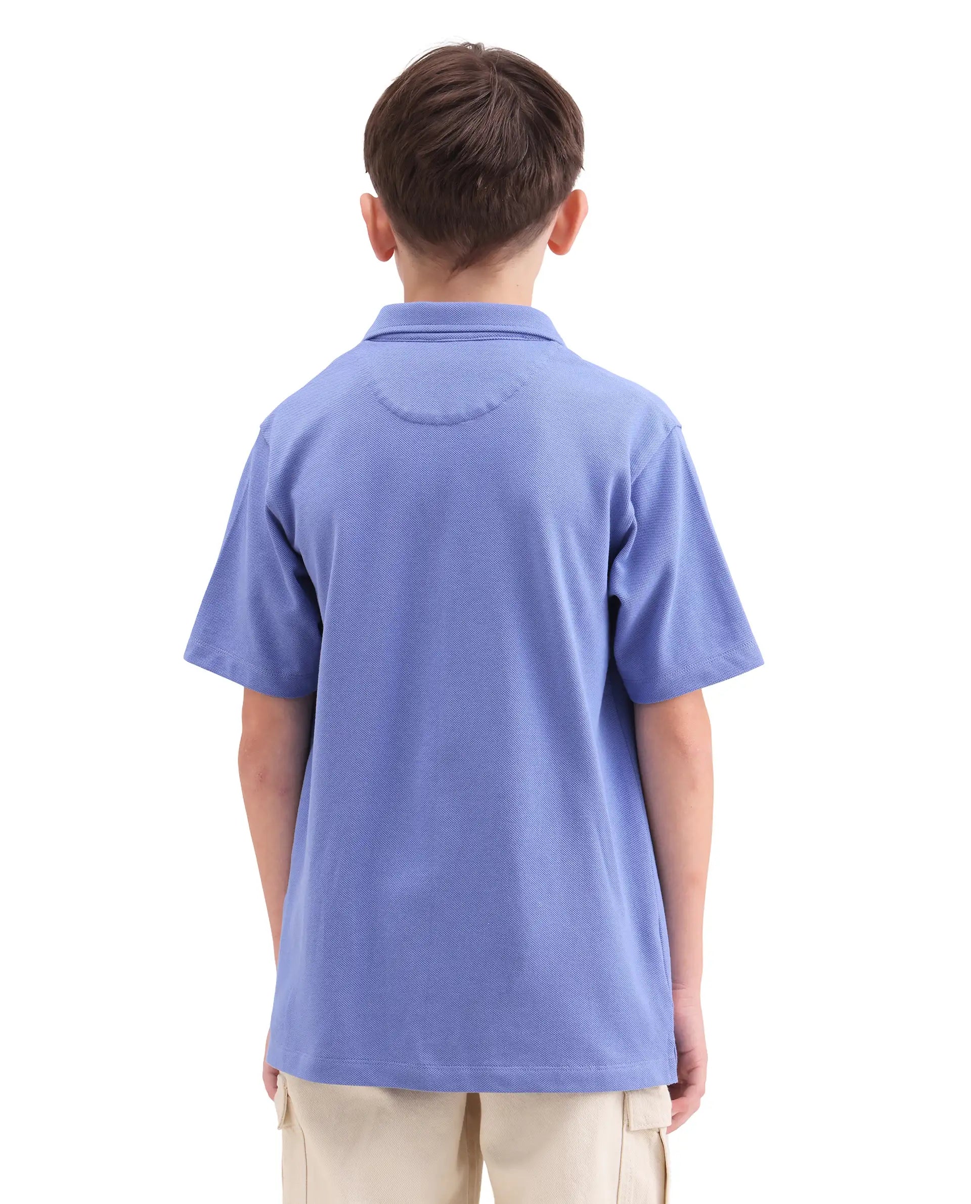Rare Ones Kids Crown Purple Cotton Fabric Applique Zipper Closure Regular Fit Polo
