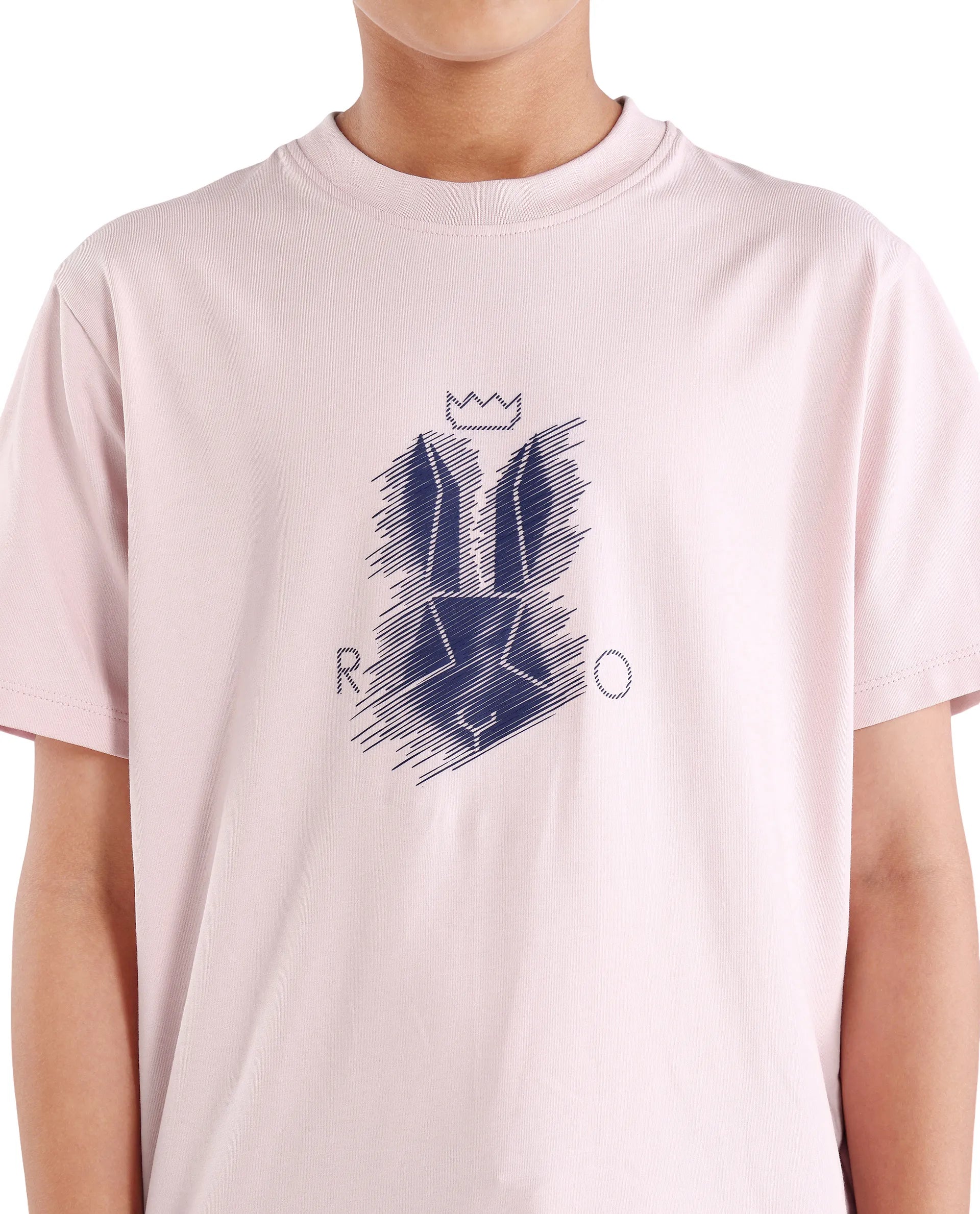 Rare Ones Kids Tregor-K Light Pink Cotton Blend Pull-On Closure Hd Print Regular Fit T-Shirt