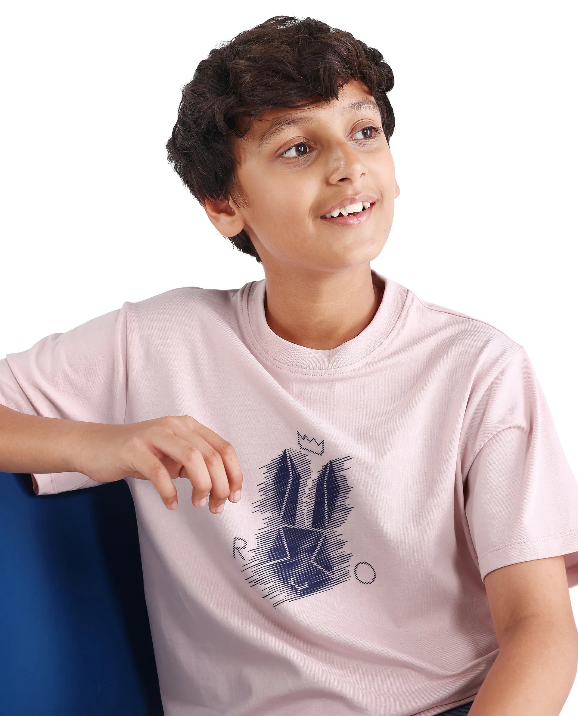 Rare Ones Kids Tregor-K Light Pink Cotton Blend Pull-On Closure Hd Print Regular Fit T-Shirt