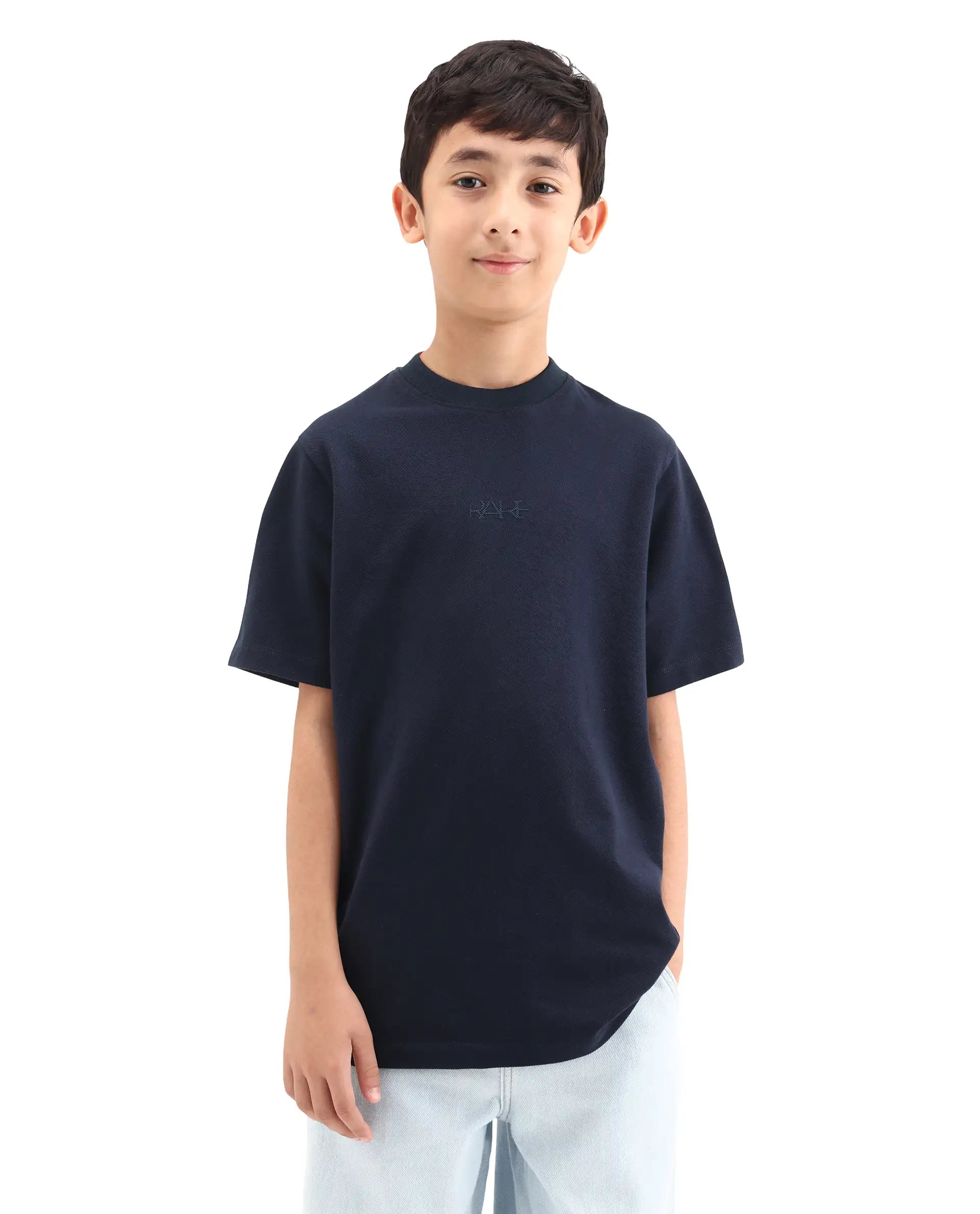 Rare Ones Kids Heros Navy Cotton Blend Fabric Pull-On Closure Hd Print Regular Fit T-Shirt