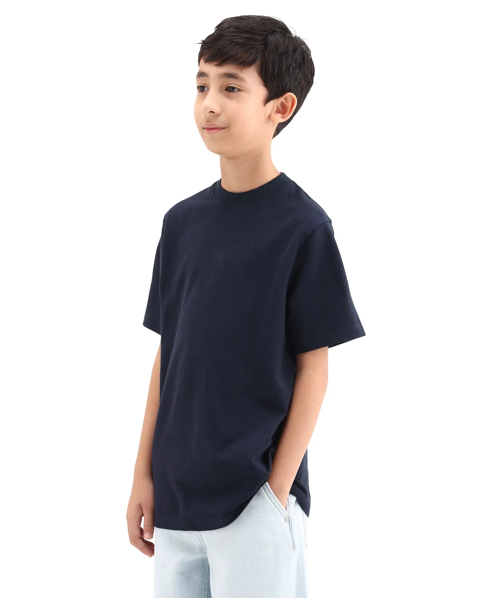 Rare Ones Kids Heros Navy Cotton Blend Fabric Pull-On Closure Hd Print Regular Fit T-Shirt