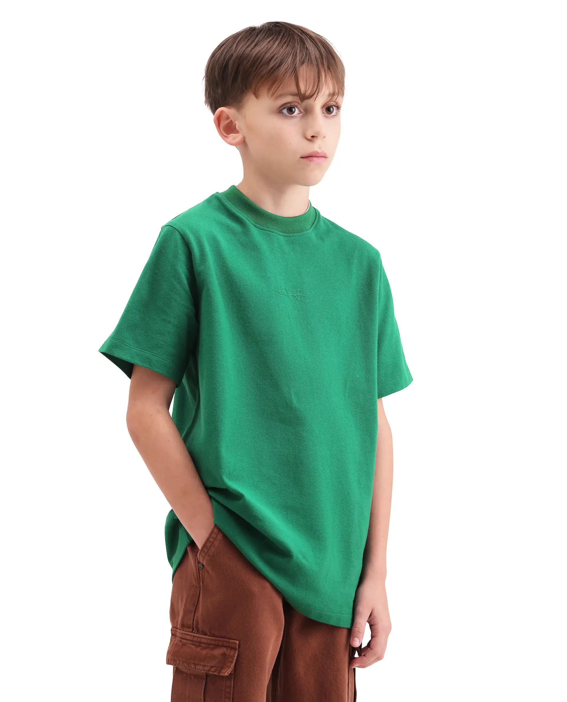 Rare Ones Kids Heros Green Cotton Blend Fabric Pull-On Closure Hd Print Regular Fit T-Shirt