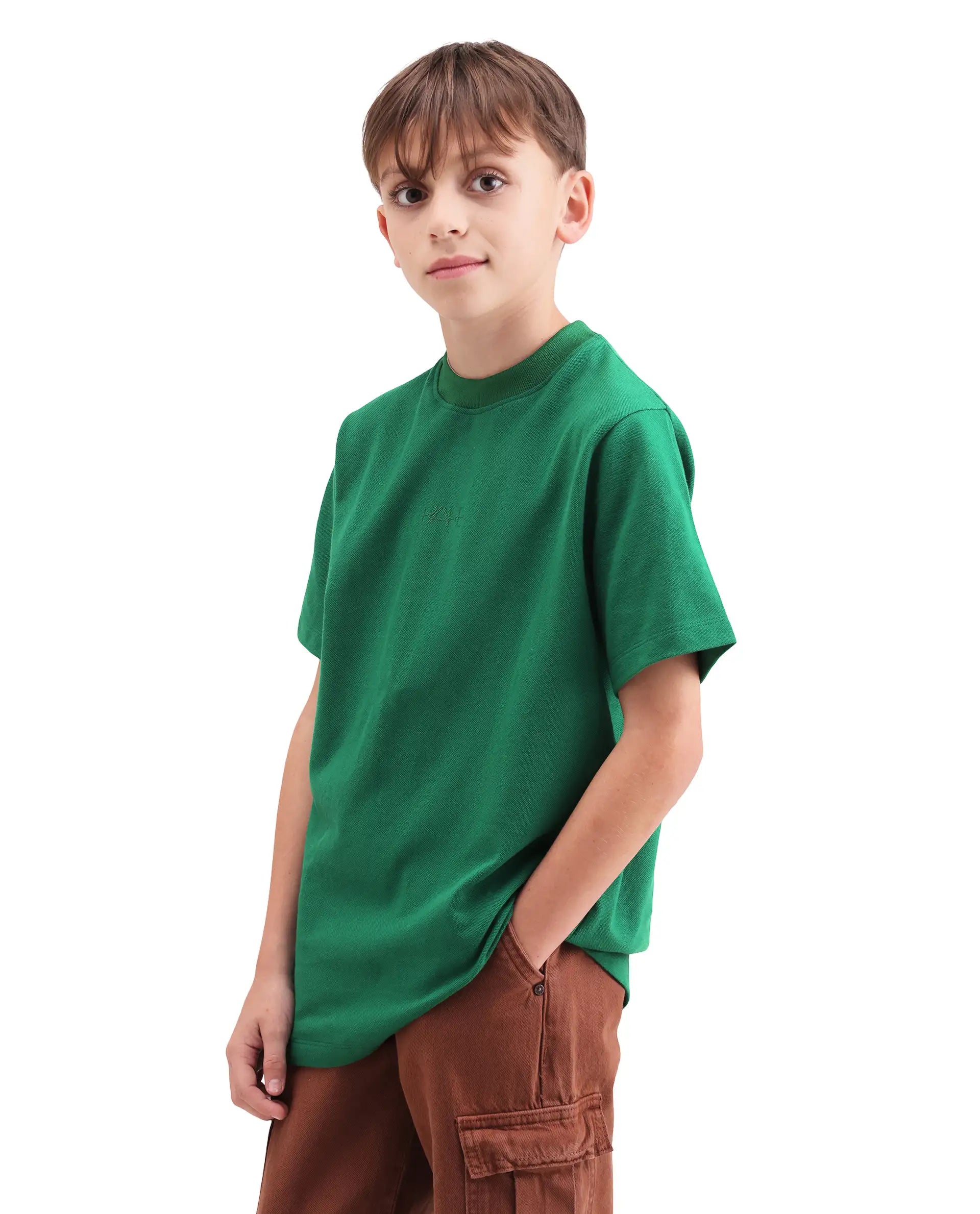 Rare Ones Kids Heros Green Cotton Blend Fabric Pull-On Closure Hd Print Regular Fit T-Shirt