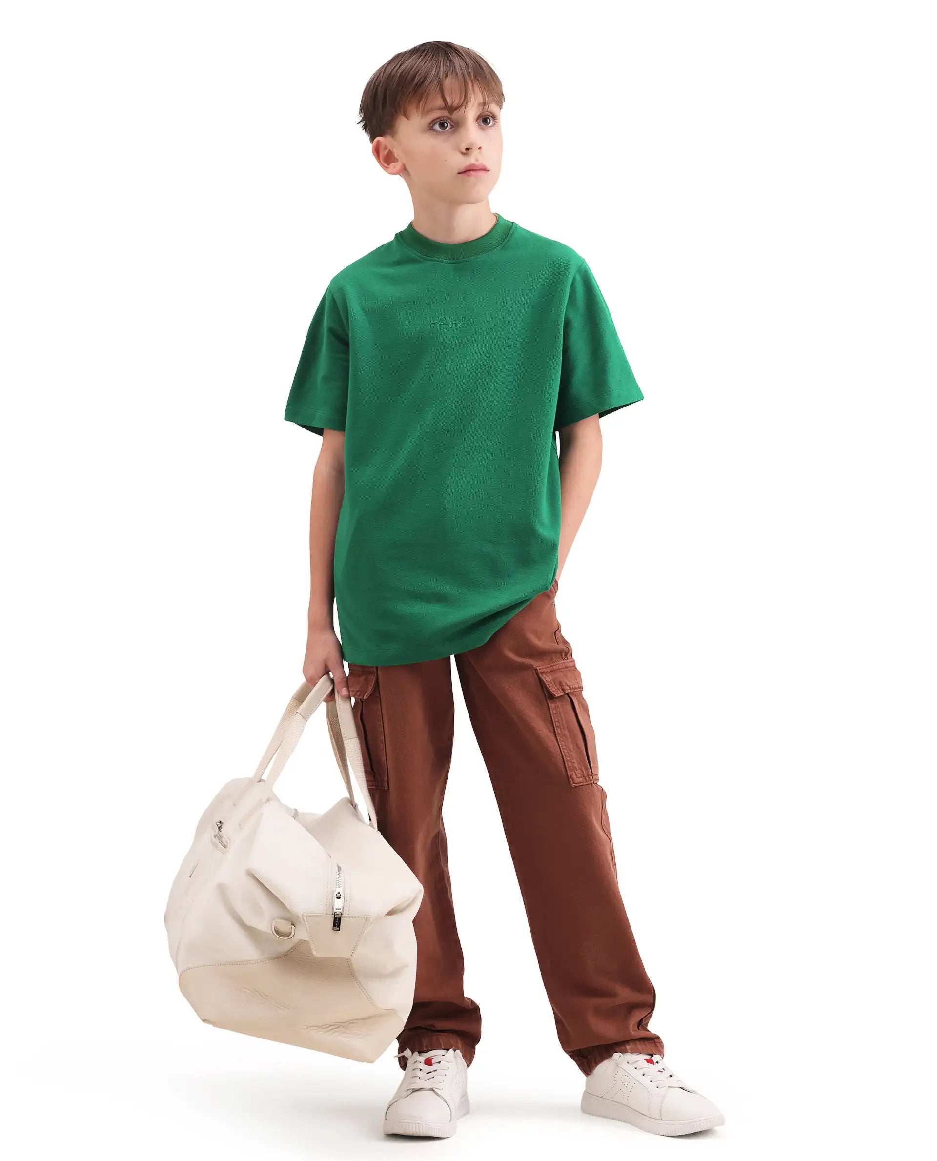 Rare Ones Kids Heros Green Cotton Blend Fabric Pull-On Closure Hd Print Regular Fit T-Shirt