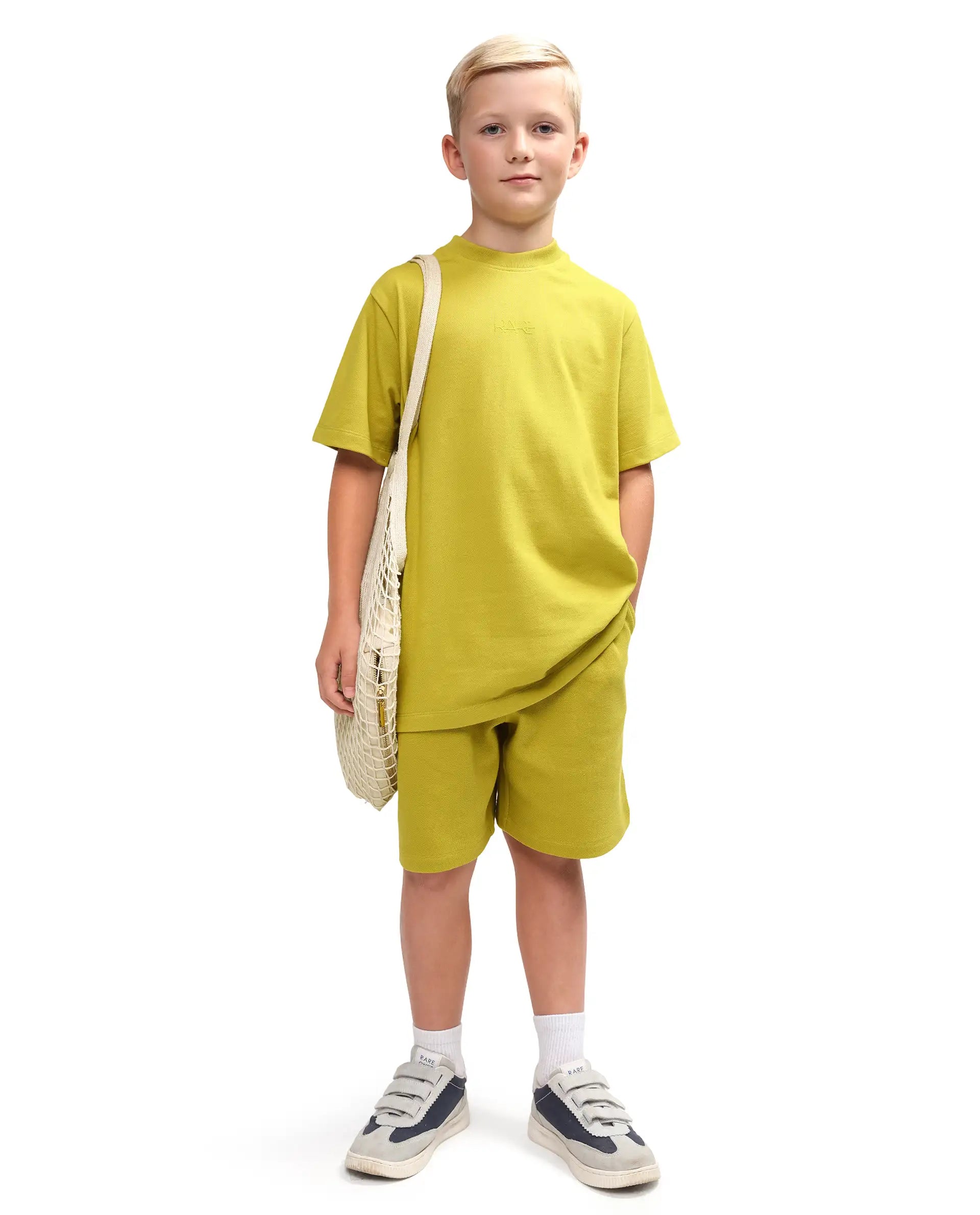 Rare Ones Kids Heros Fluorescent Yellow Cotton Blend Fabric Pull-On Closure Hd Print Regular Fit T-Shirt