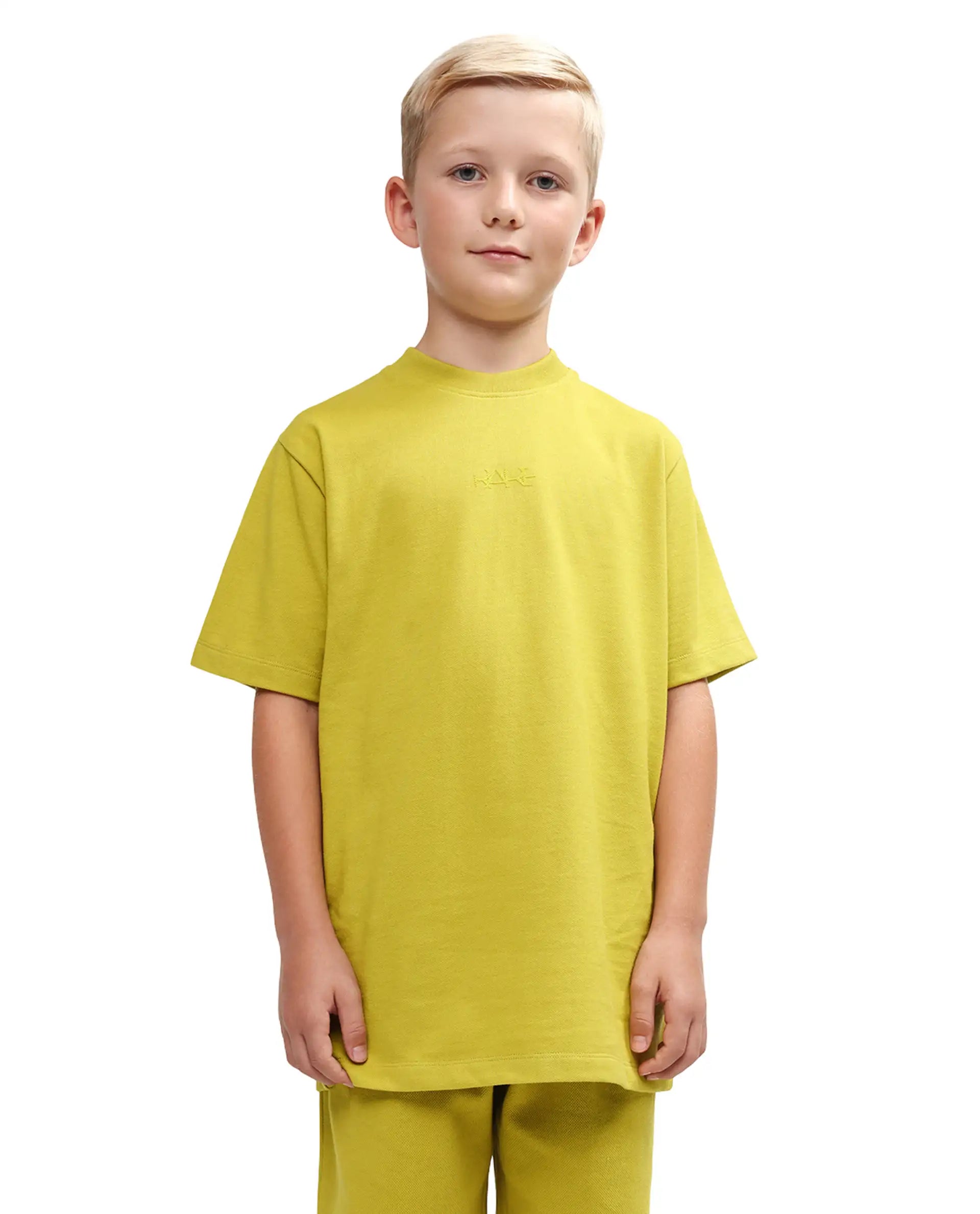 Rare Ones Kids Heros Fluorescent Yellow Cotton Blend Fabric Pull-On Closure Hd Print Regular Fit T-Shirt