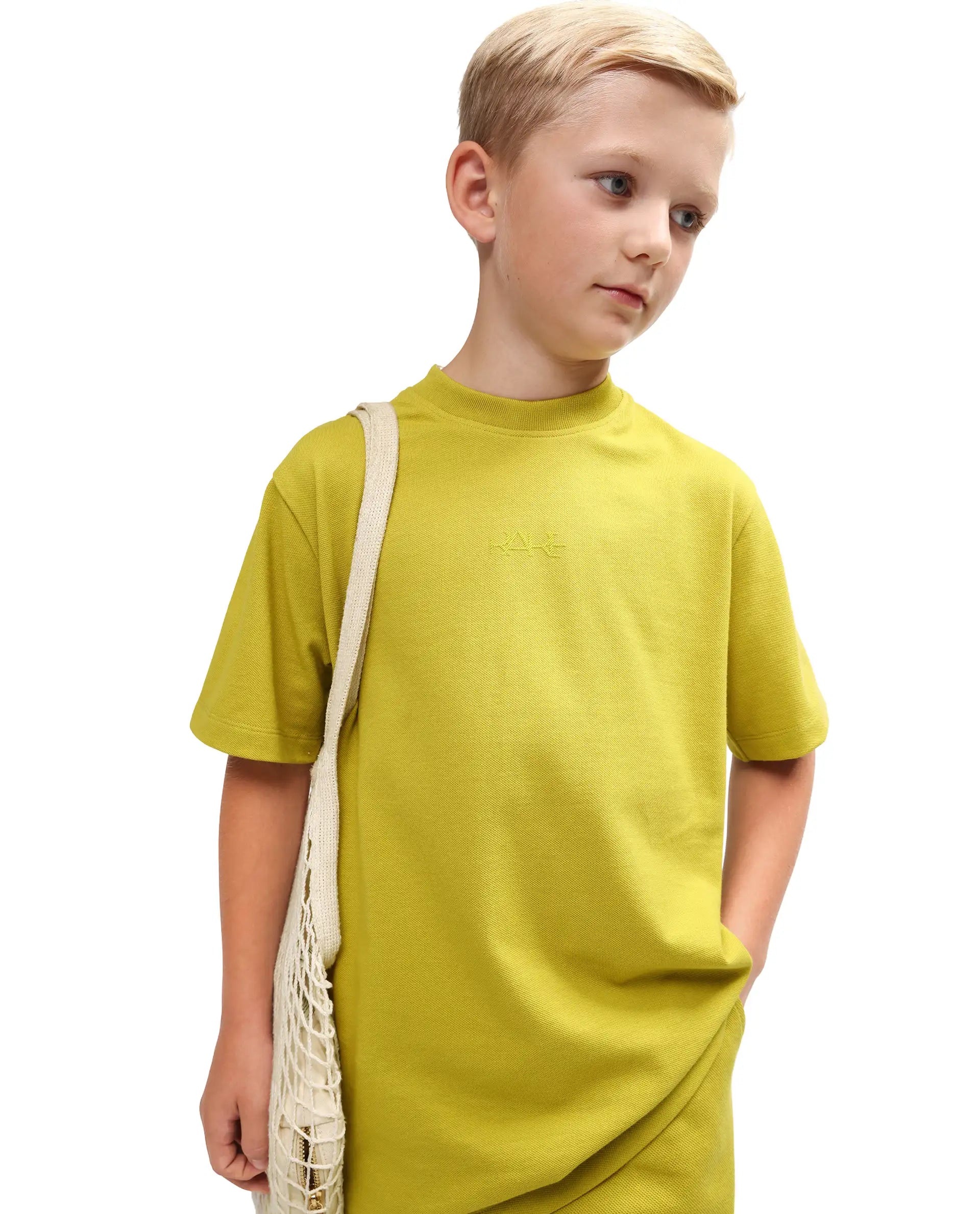 Rare Ones Kids Heros Fluorescent Yellow Cotton Blend Fabric Pull-On Closure Hd Print Regular Fit T-Shirt