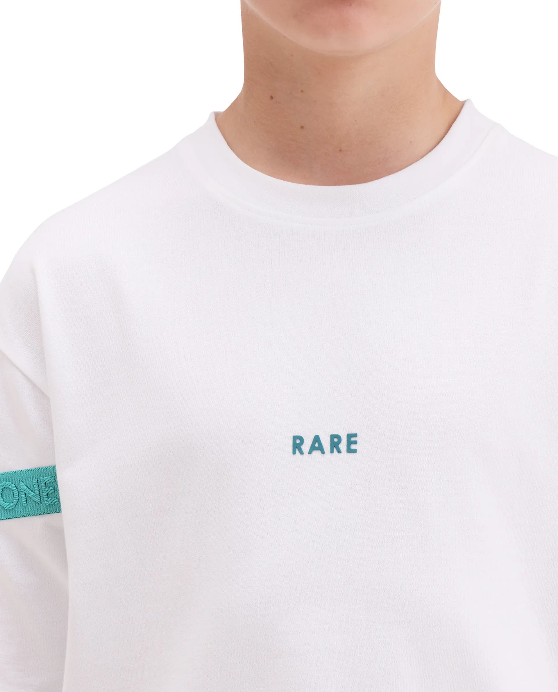 Rare Ones Kids Dream White Cotton Fabric Pull-On Closure Badge Applique Oversized Fit T-Shirt