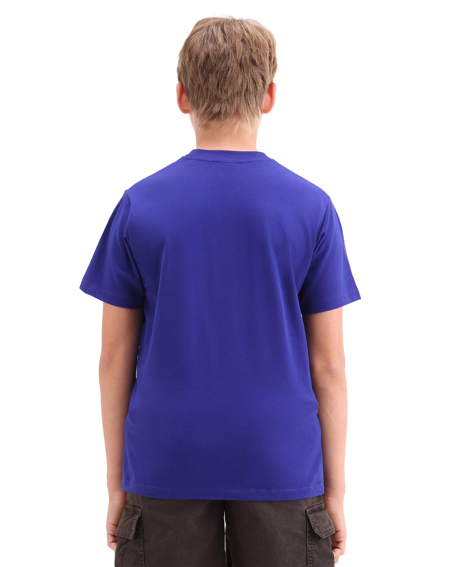 Rare Ones Kids Apla-K Dark Blue Cotton Blend Pull-On Closure Badge Applique Regular Fit T-Shirt