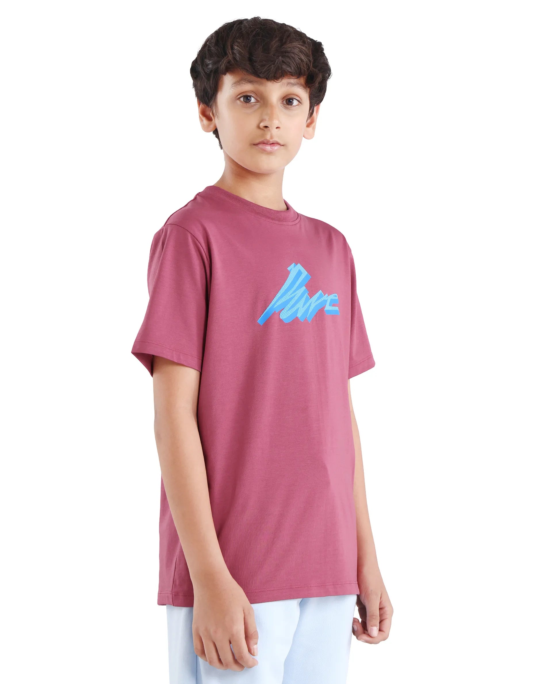 Rare Ones Kids Via-K Dark Pink Cotton Blend Pull-On Closure Regular Fit T-Shirt