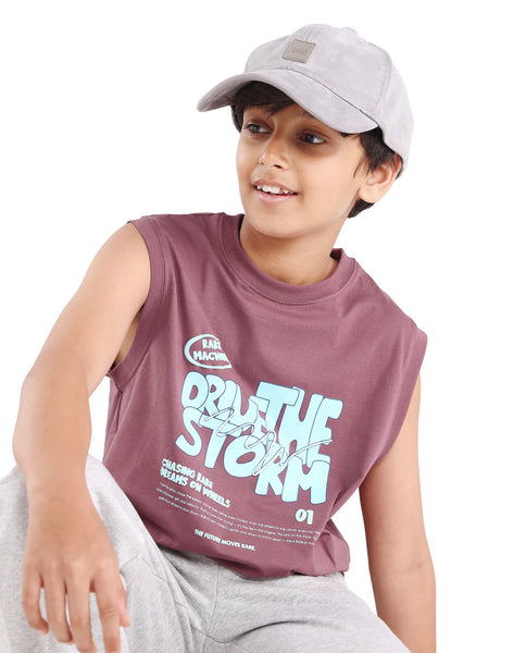 Rare Ones Kids Aloha Dusky Pink Cotton Blend Fabric Pull-On Closure Regular Fit T-Shirt