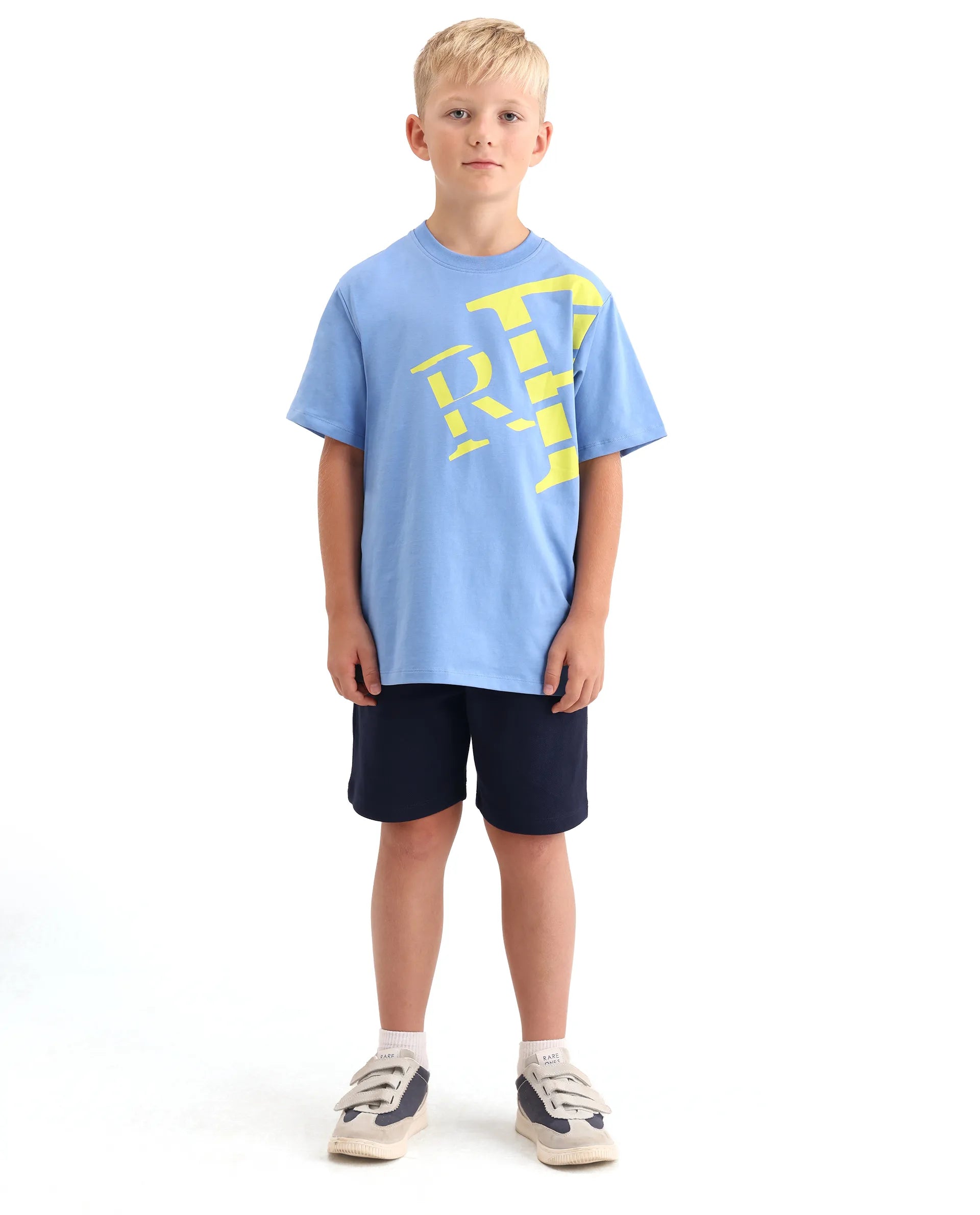 Rare Ones Kids Heros-B Navy Polyester Blend Fabric Button And Zipper Closure Hd Print Regular Fit Shorts