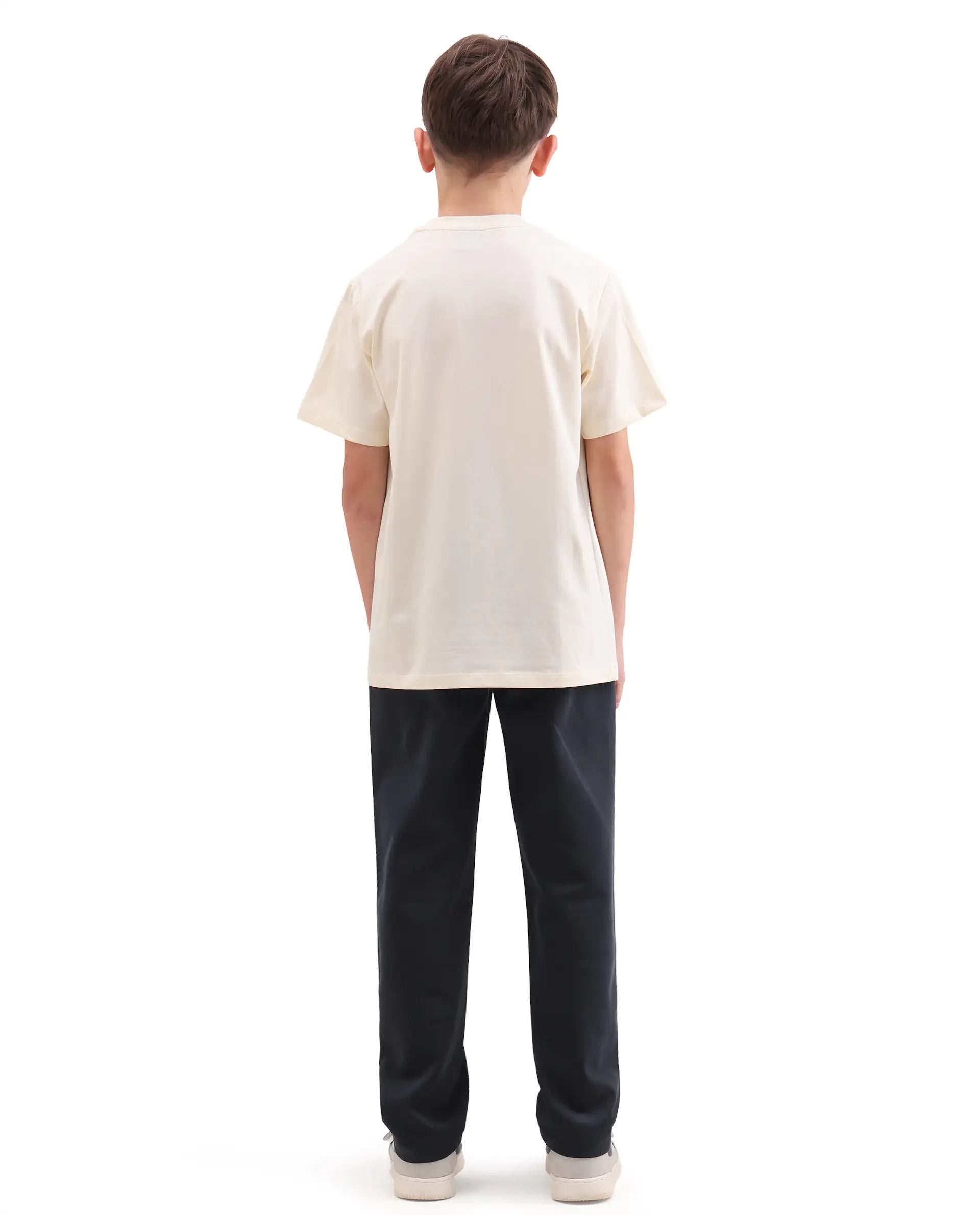Rare Ones Kids Cory Navy Cotton Blend Fabric Drawstring Closure Straight Fit Track Pant