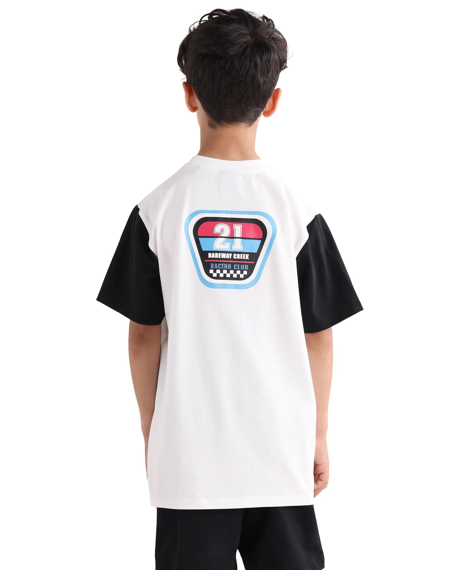 Rare Ones Kids Clerc Off White Cotton Blend Fabric Pull-On Closure Regular Fit T-Shirt