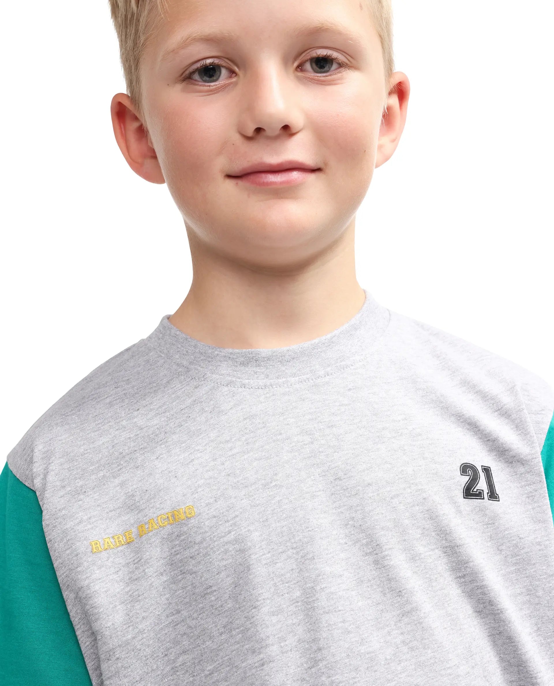 Rare Ones Kids Clerc Melange Grey Cotton Blend Fabric Pull-On Closure Regular Fit T-Shirt