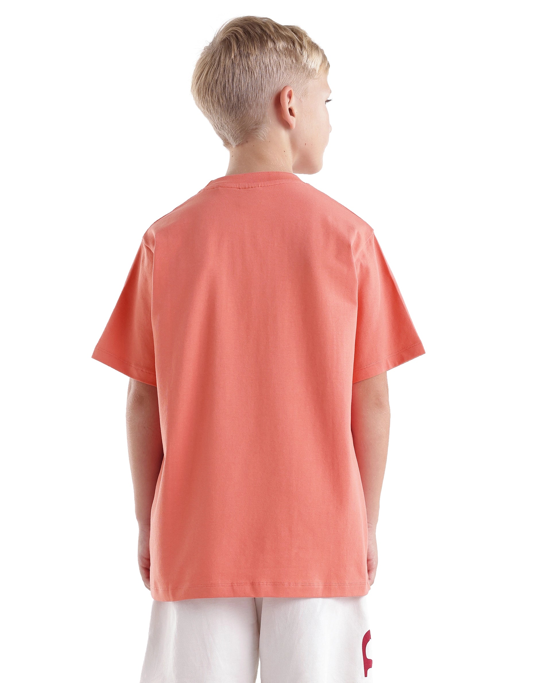 Rare Ones Kids Flan Dark Peach Cotton Blend Fabric Pull-On Closure Regular Fit T-Shirt