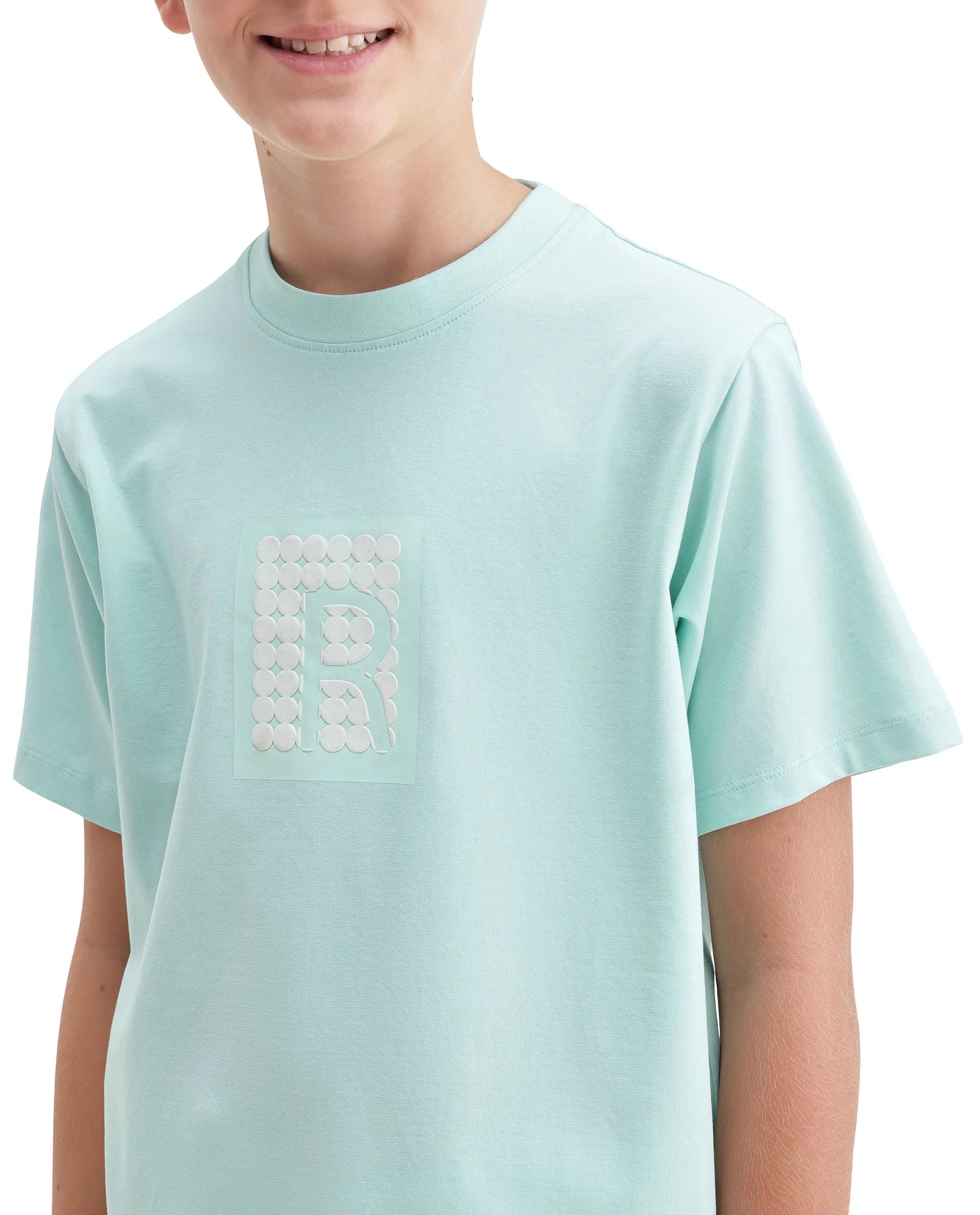 Rare Ones Kids Flan Pastel Blue Cotton Blend Fabric Pull-On Closure Regular Fit T-Shirt