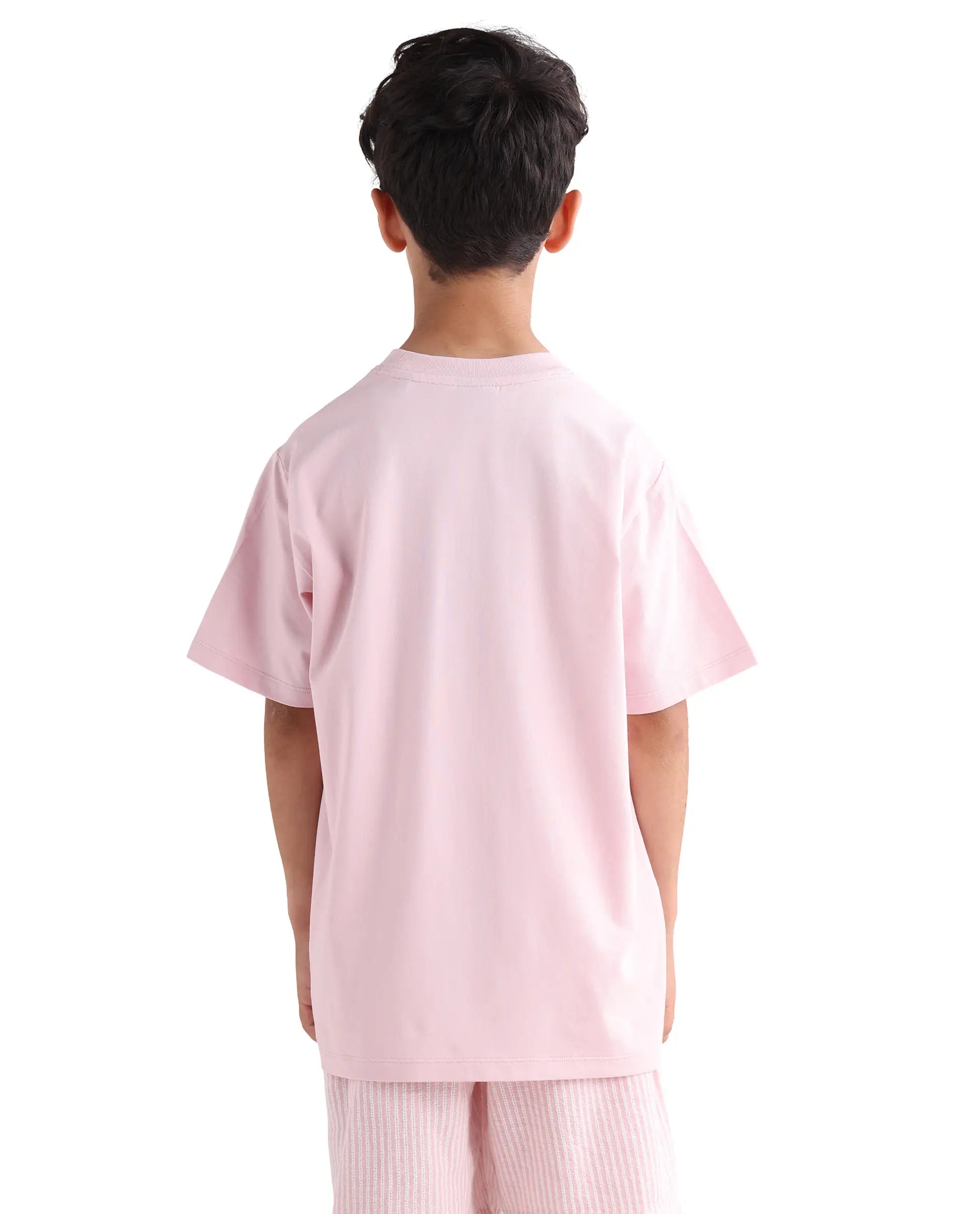 Rare Ones Kids Jacus Light Pink Cotton Blend Fabric Pull-On Closure Regular Fit T-Shirt