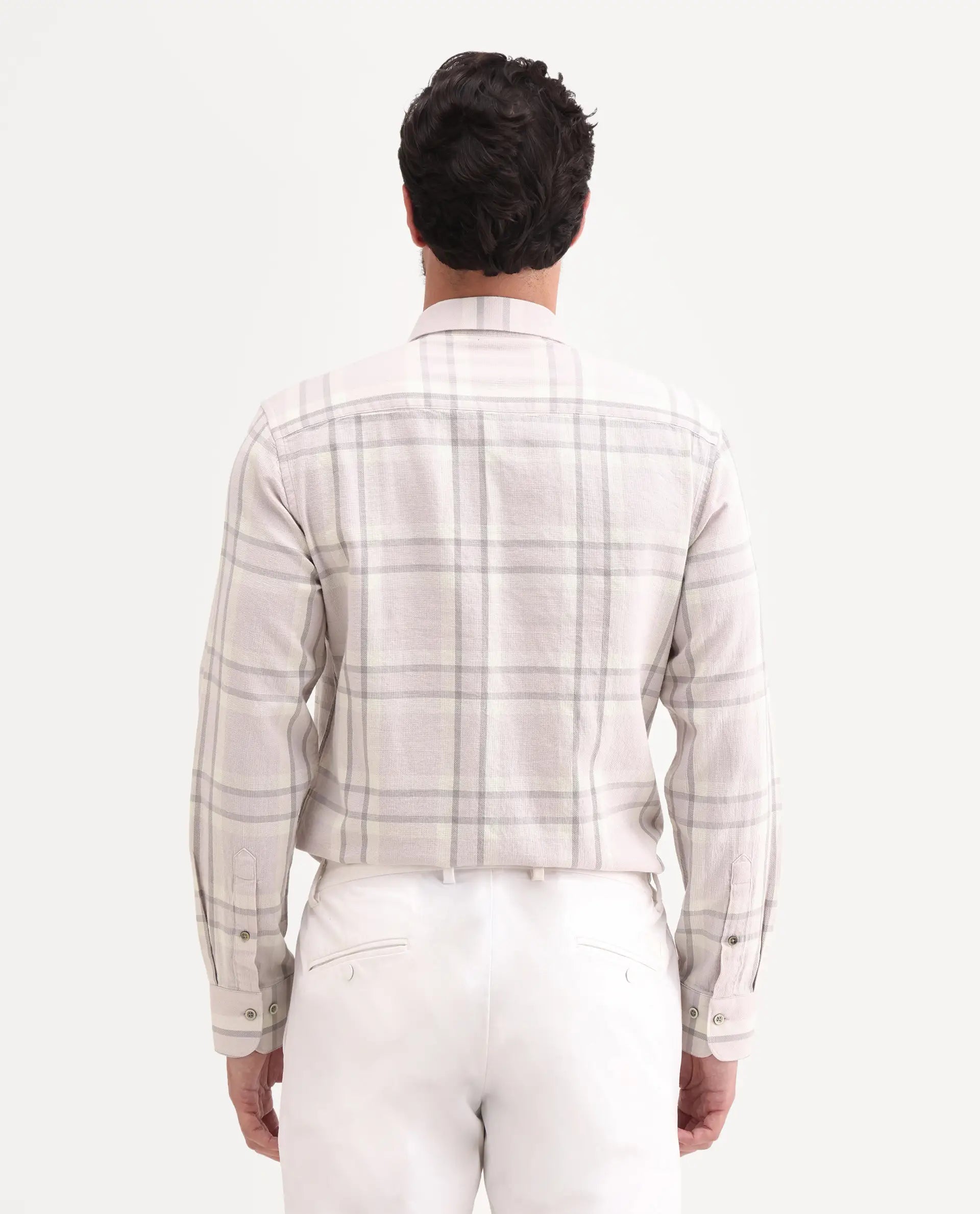 Rare Rabbit Men's Cardin-26 Pastel Purple Cotton Full Sleeve Spread Collar Regular Fit Checked Shirt