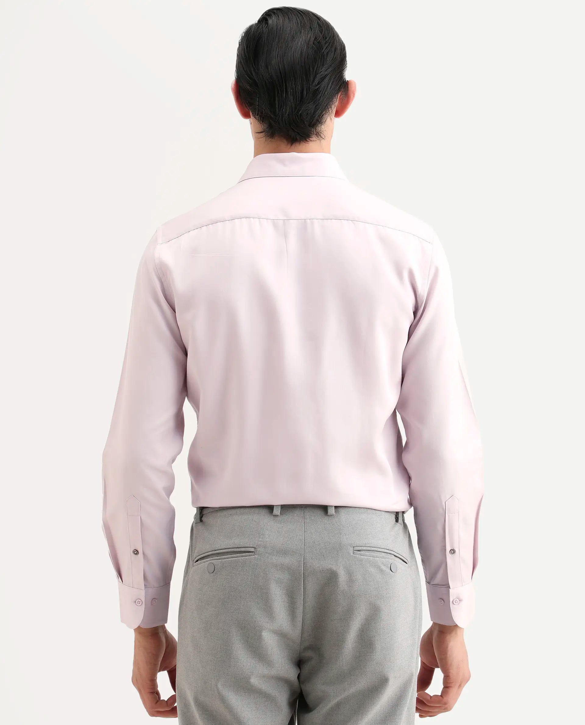 Rare Rabbit Men's Dream Dusky Peach Tencel Fabric Full Sleeve Spread Collar Morris Regular Fit Plain Shirt