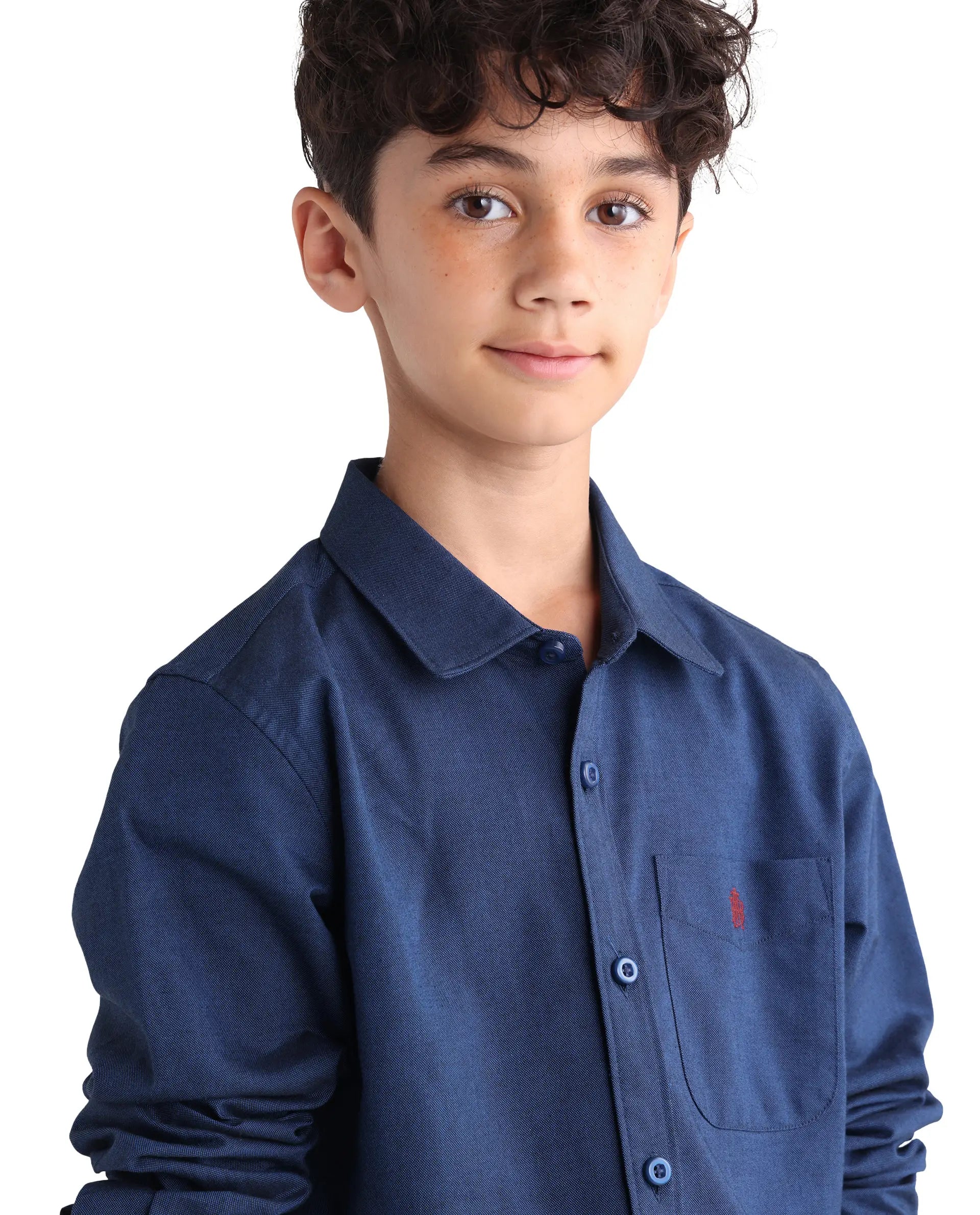 Rare Ones Kids Jacos-26 Blue Cotton Button Closure Regular Fit Shirt
