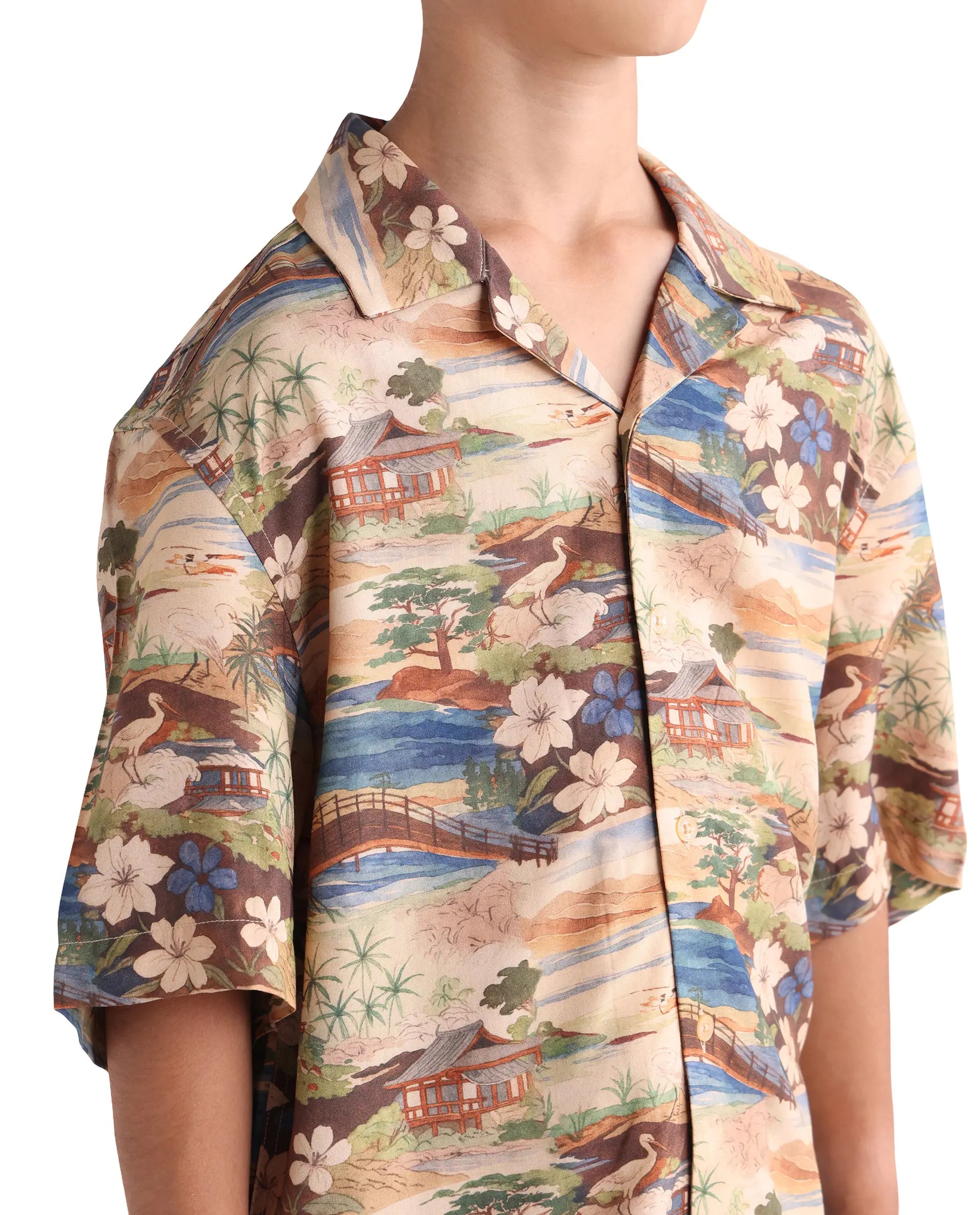 Rare Ones Kids Adon Brown Viscose Button Closure Regular Fit Shirt