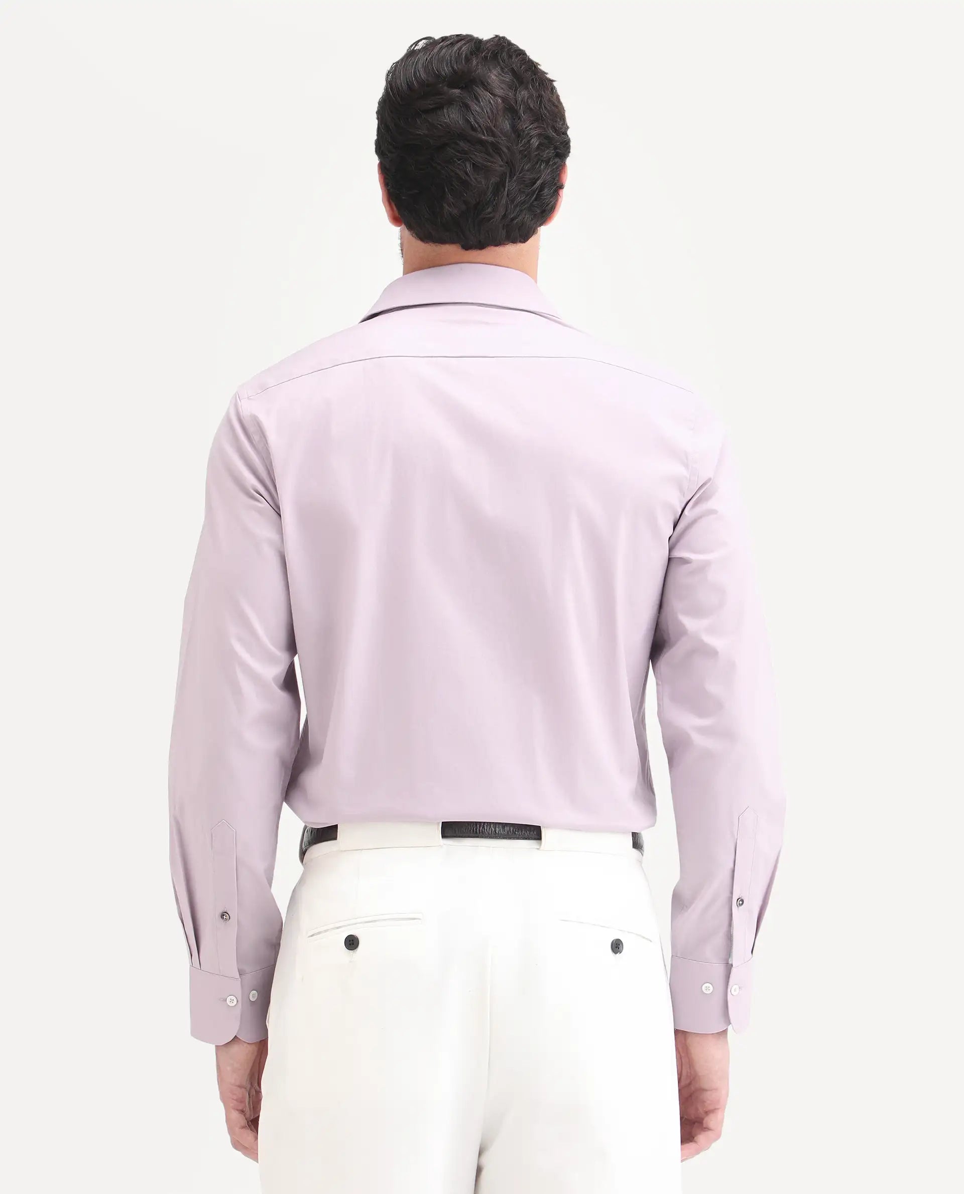 Rare Rabbit Men's Neutron-Ss26 Light Pink Cotton Blend Full Sleeve Spread Collar Regular Fit Plain Shirt