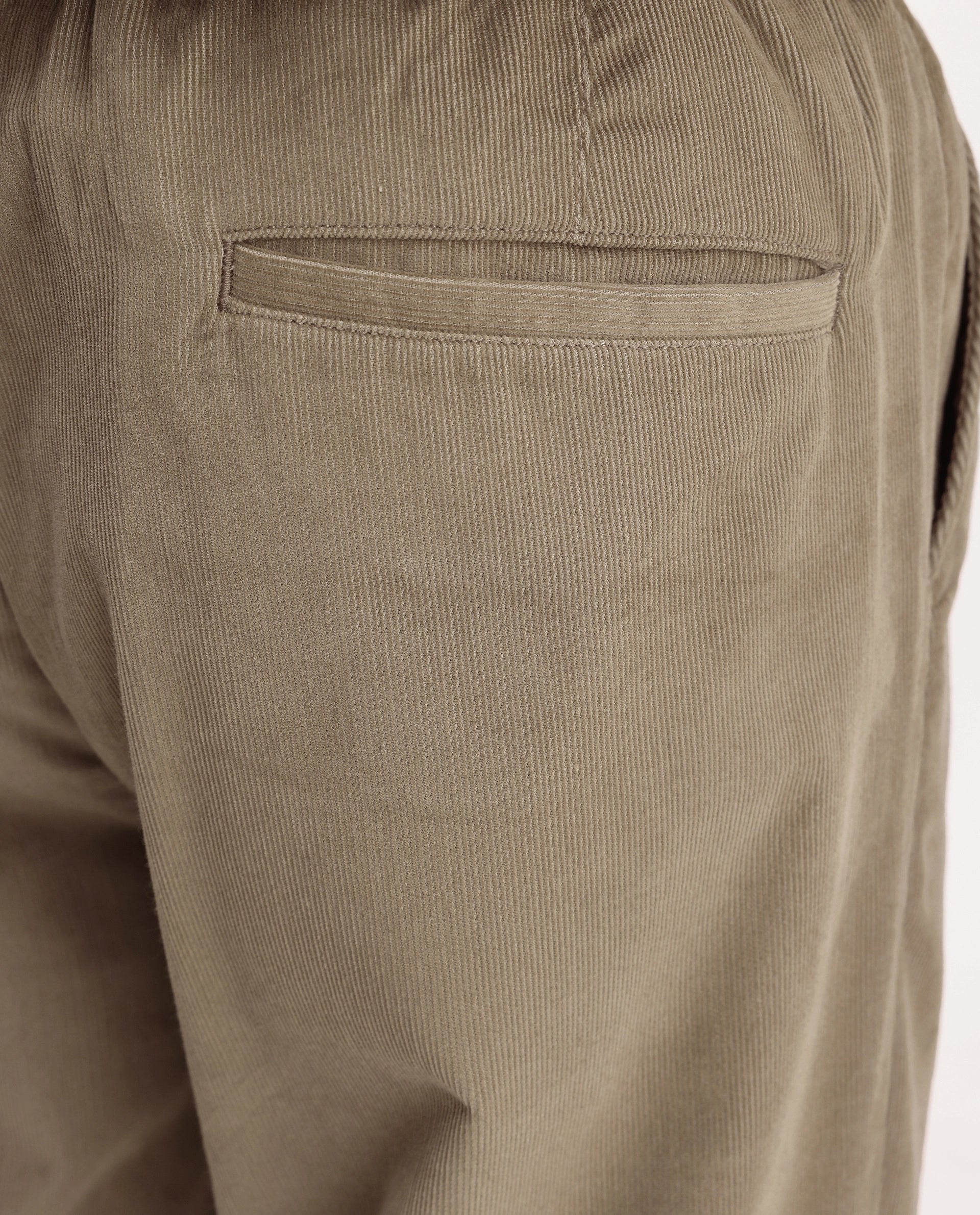 Rare Rabbit Men's Chant-B Dark Beige Cotton Straight Fit Regular Length Trouser