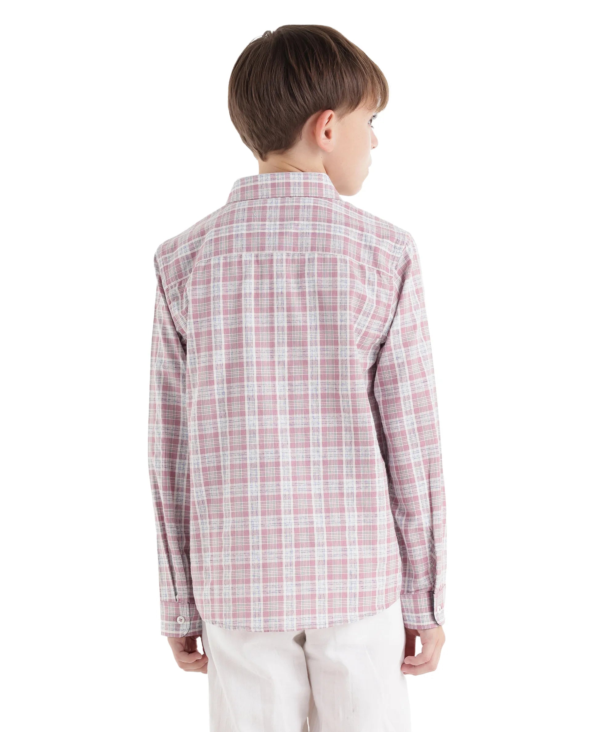 Rare Ones Kids Venzor Dark Maroon Cotton Fabric Button Closure Regular Fit Shirt