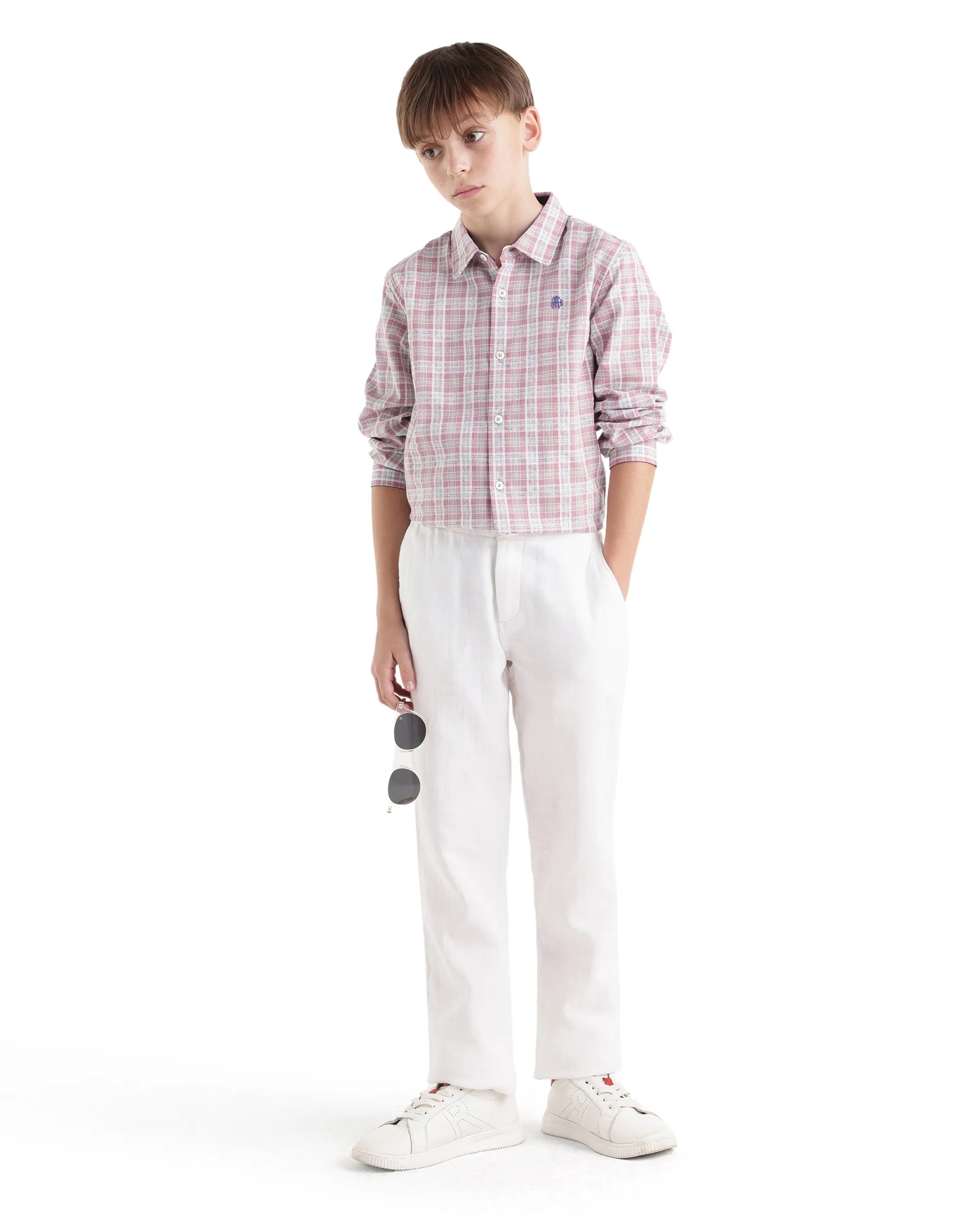 Rare Ones Kids Venzor Dark Maroon Cotton Fabric Button Closure Regular Fit Shirt