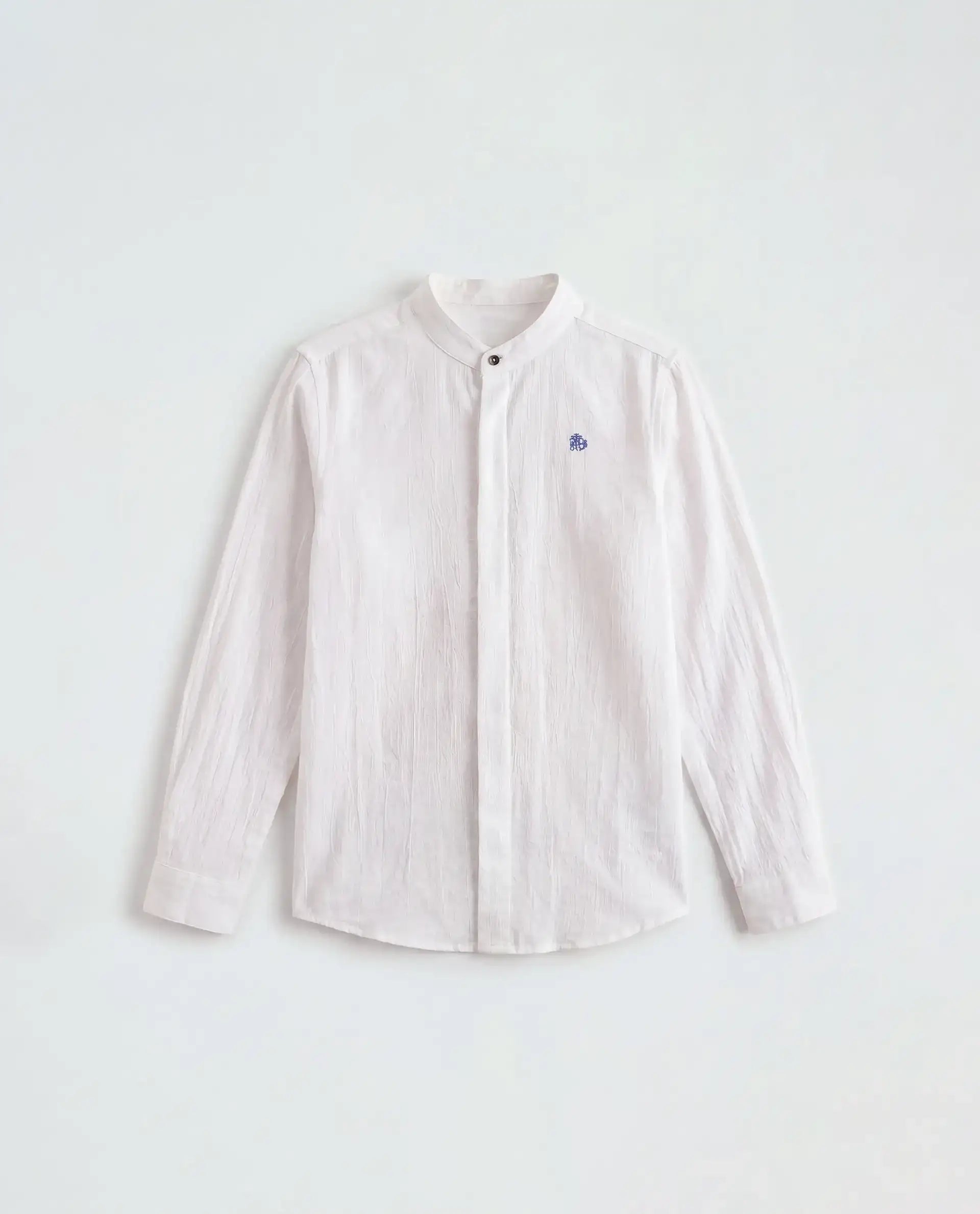 Rare Ones Kids Clin White Cotton Fabric Button Closure Regular Fit Shirt