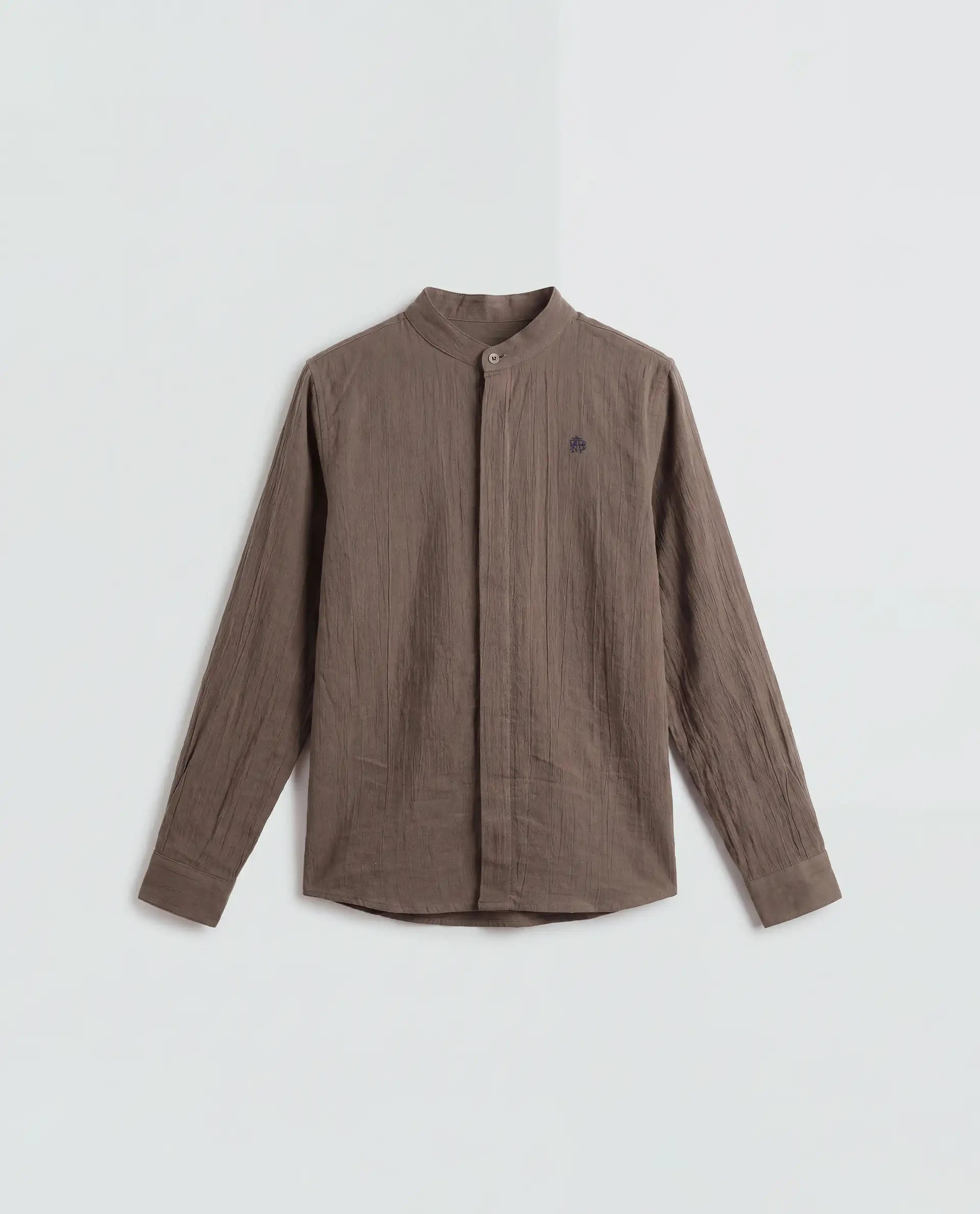 Rare Ones Kids Clin Olive Cotton Fabric Button Closure Regular Fit Shirt