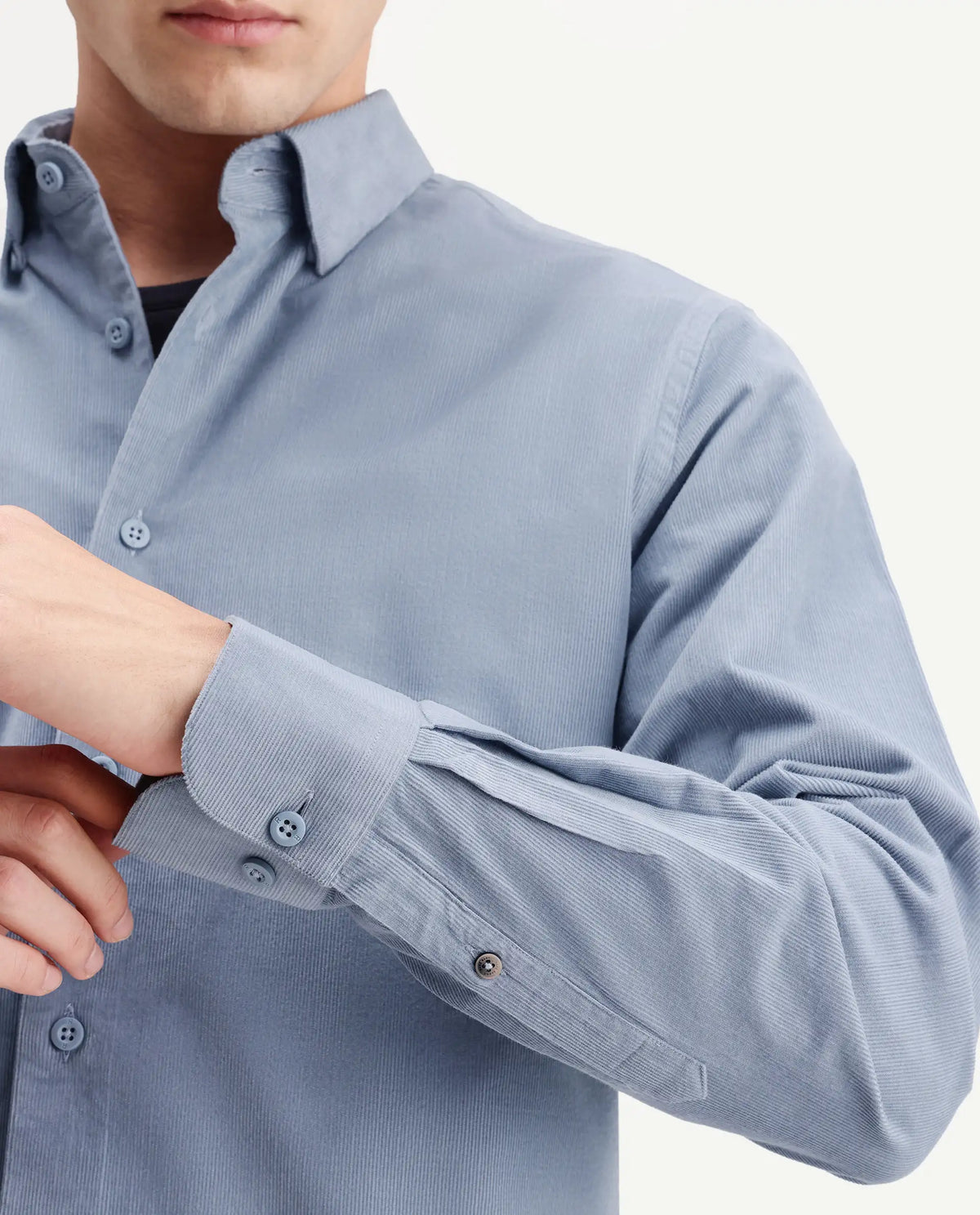 Rare Rabbit Men's Buita-Aw26 Dusky Blue Cotton Spread Collar Regular Fit Plain Shirt