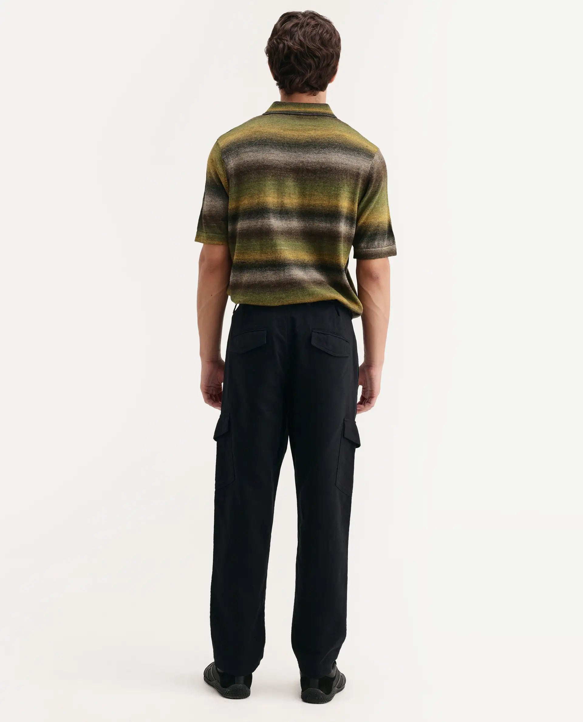 Rare Rabbit Men's Presso-Aw26 Black Cotton Fabric Regular Fit Plain Trouser