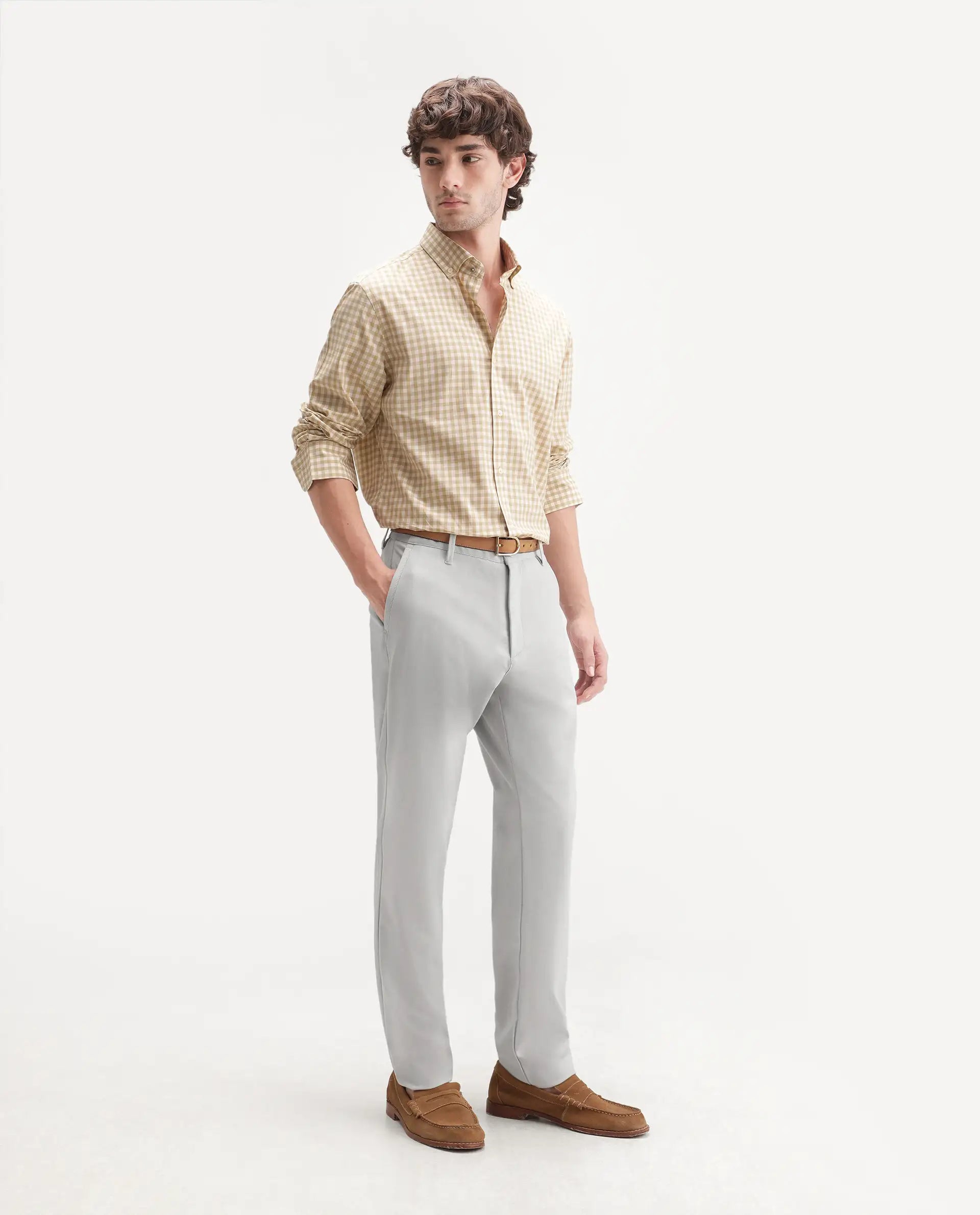 Rare Rabbit Men's Driver-Aw26 Pastel Blue Polyester Blend Fabric Regular Fit Plain Trouser