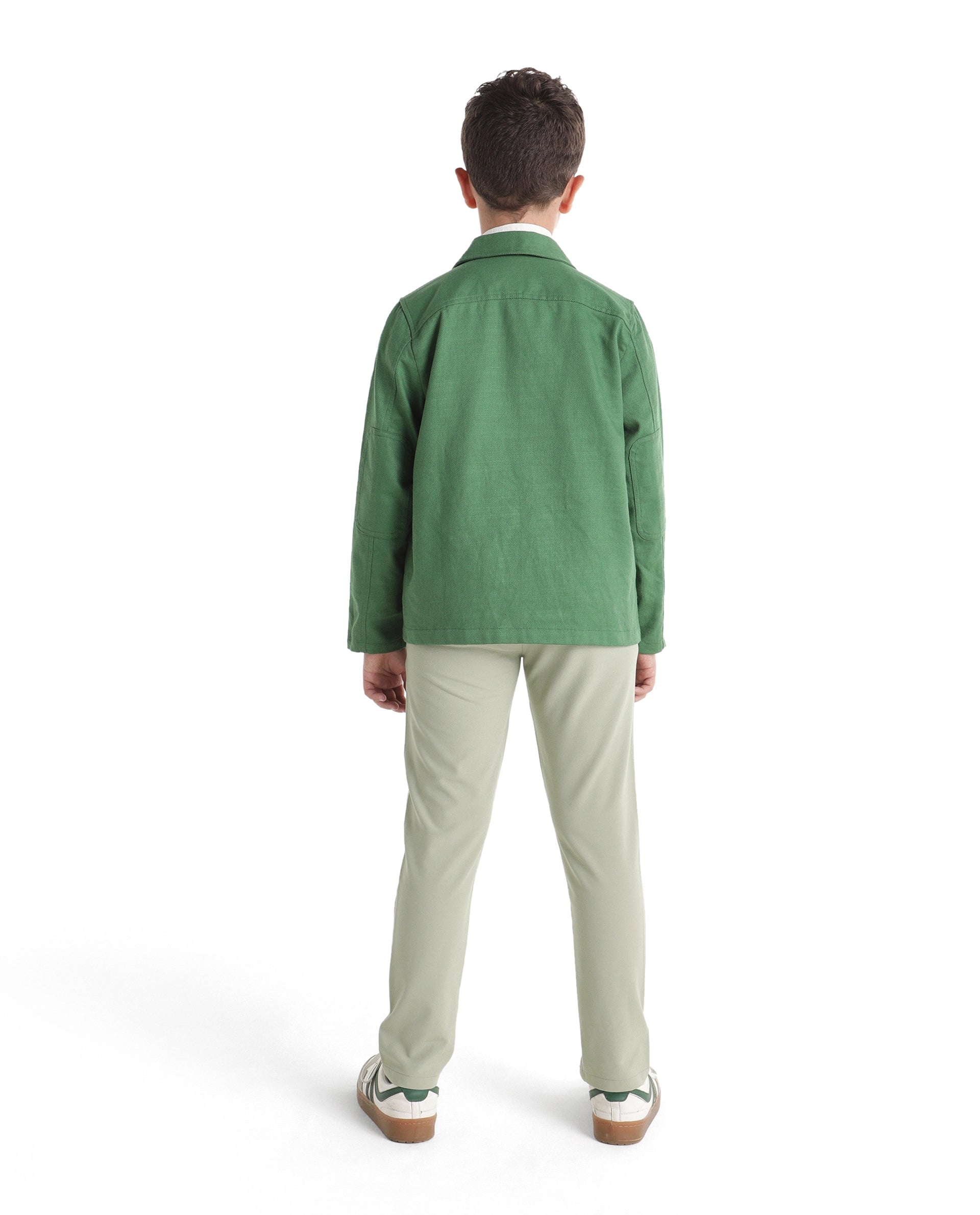 Rare Ones Kids Driver-K Pastel Green Polyester Blend Fabric Button And Zipper Closure Regular Fit Trouser